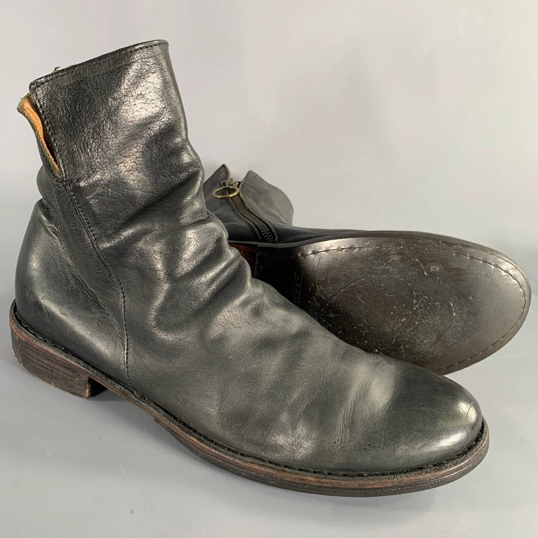 FIORENTINI + BAKER Size 9 -Eternity Elf- Black Leather Side Zipper Boots - Image 5