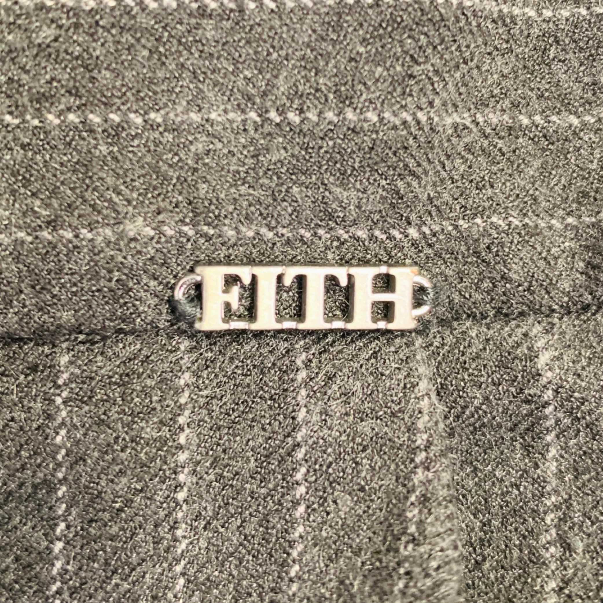 FITH Size S Grey White Pinstripe Polyester Blend Elastic Waistband Dress Pants - Image 5