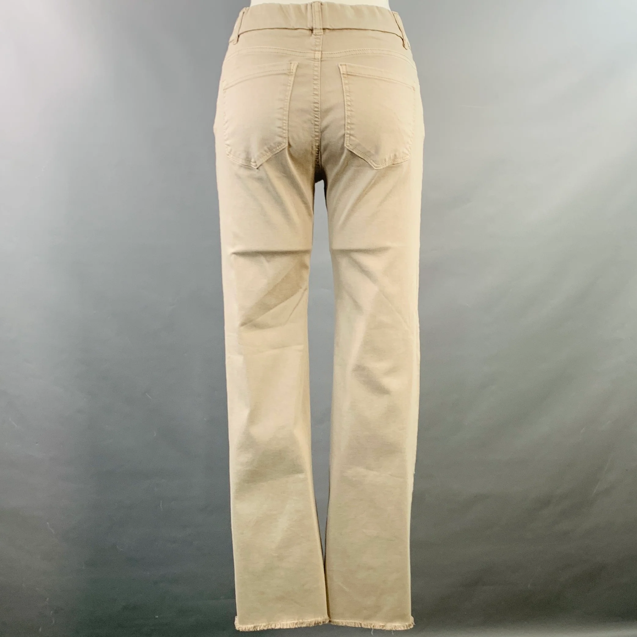 FLOG Size 26 Amanda Beige Cotton Blend Twill Straight Casual Pants - Image 2