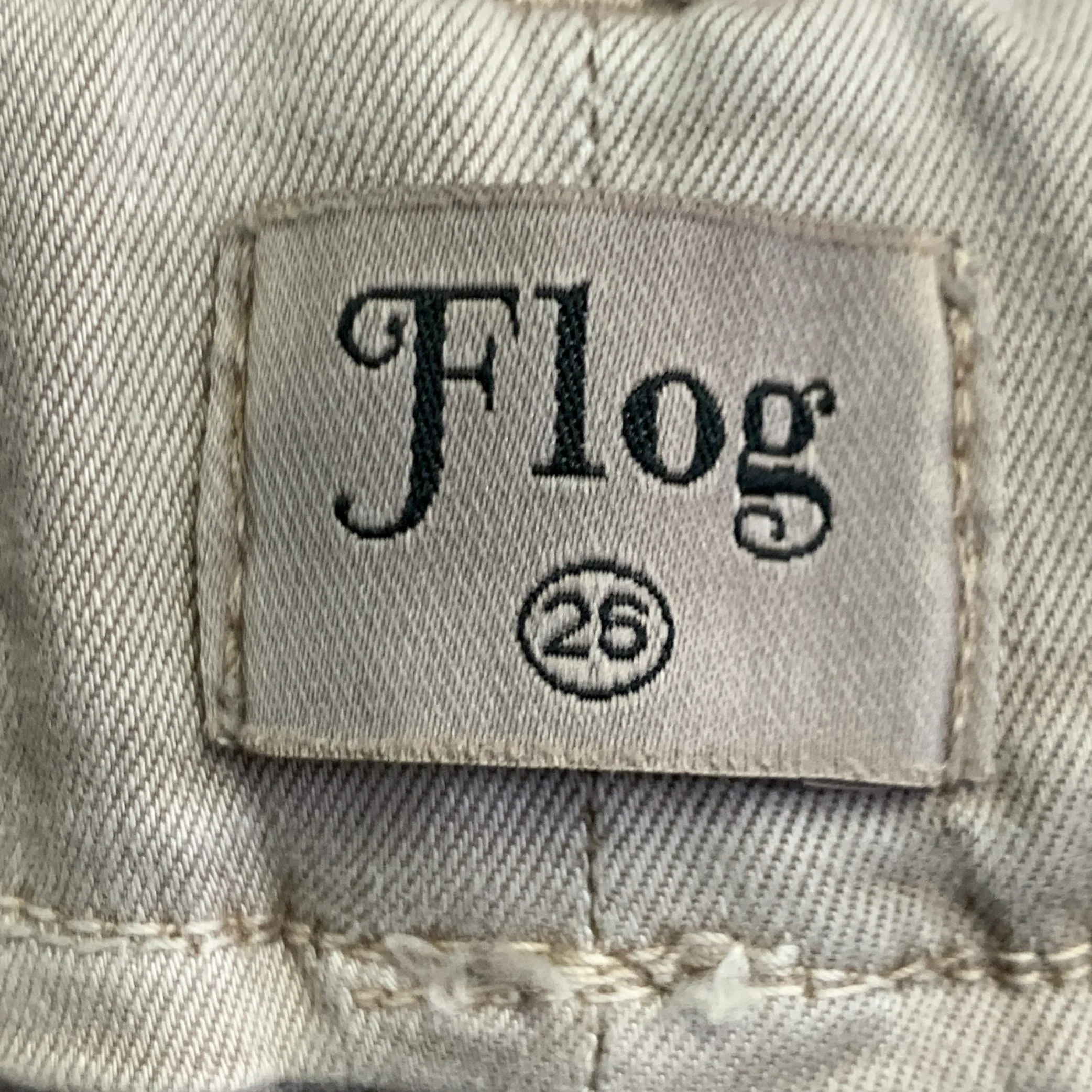 FLOG Size 26 Amanda Beige Cotton Blend Twill Straight Casual Pants - Image 4