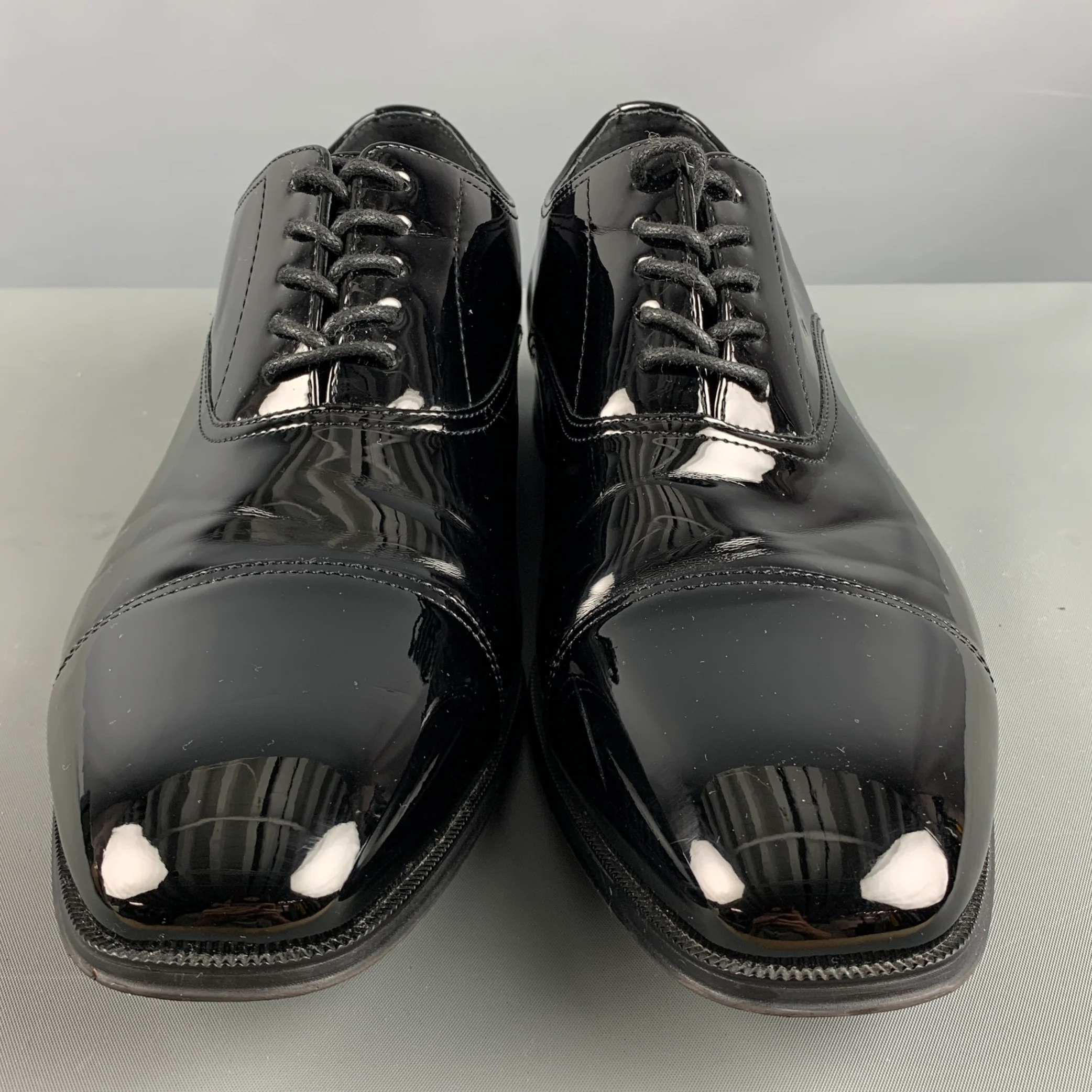 FLORSHEIM Size 11 Black Cap Toe Lace Up Shoes - Image 4