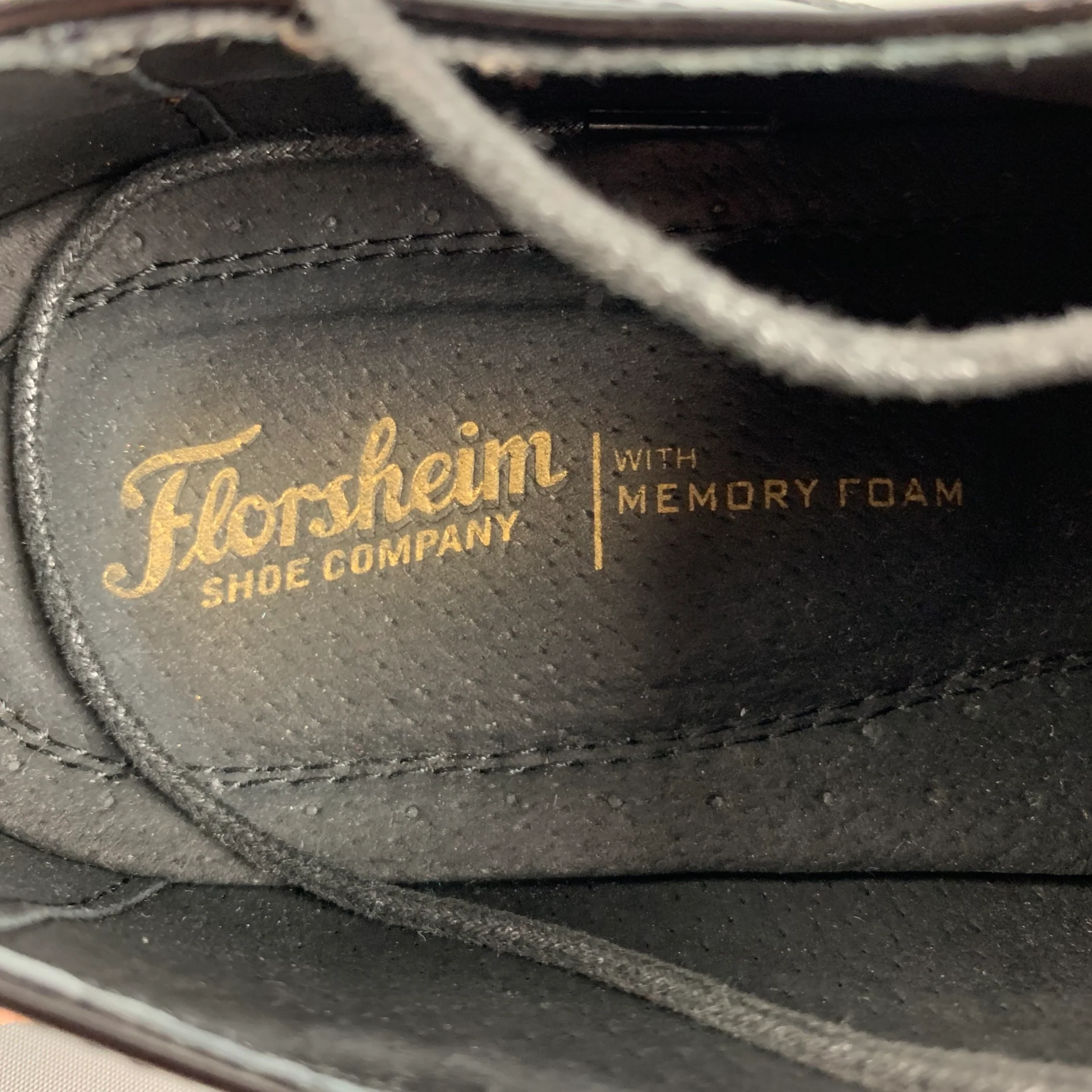 FLORSHEIM Size 11 Black Cap Toe Lace Up Shoes - Image 9