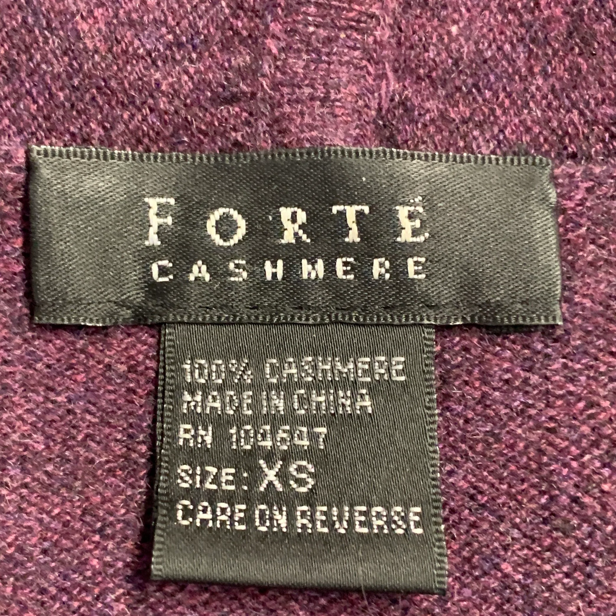 FORTE Size XS Purple Maroon Melange Cashmere V-Neck Mini Sweater Dress - Image 8