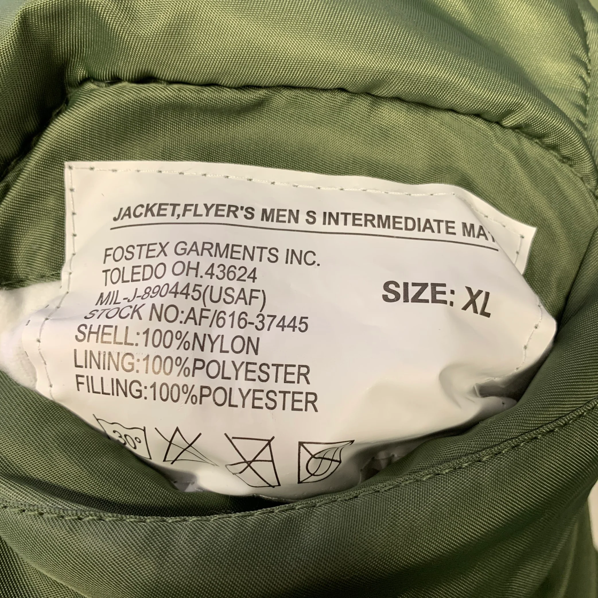 FOSTEX Size XL Green Orange Nylon Bomber Jacket - Image 6