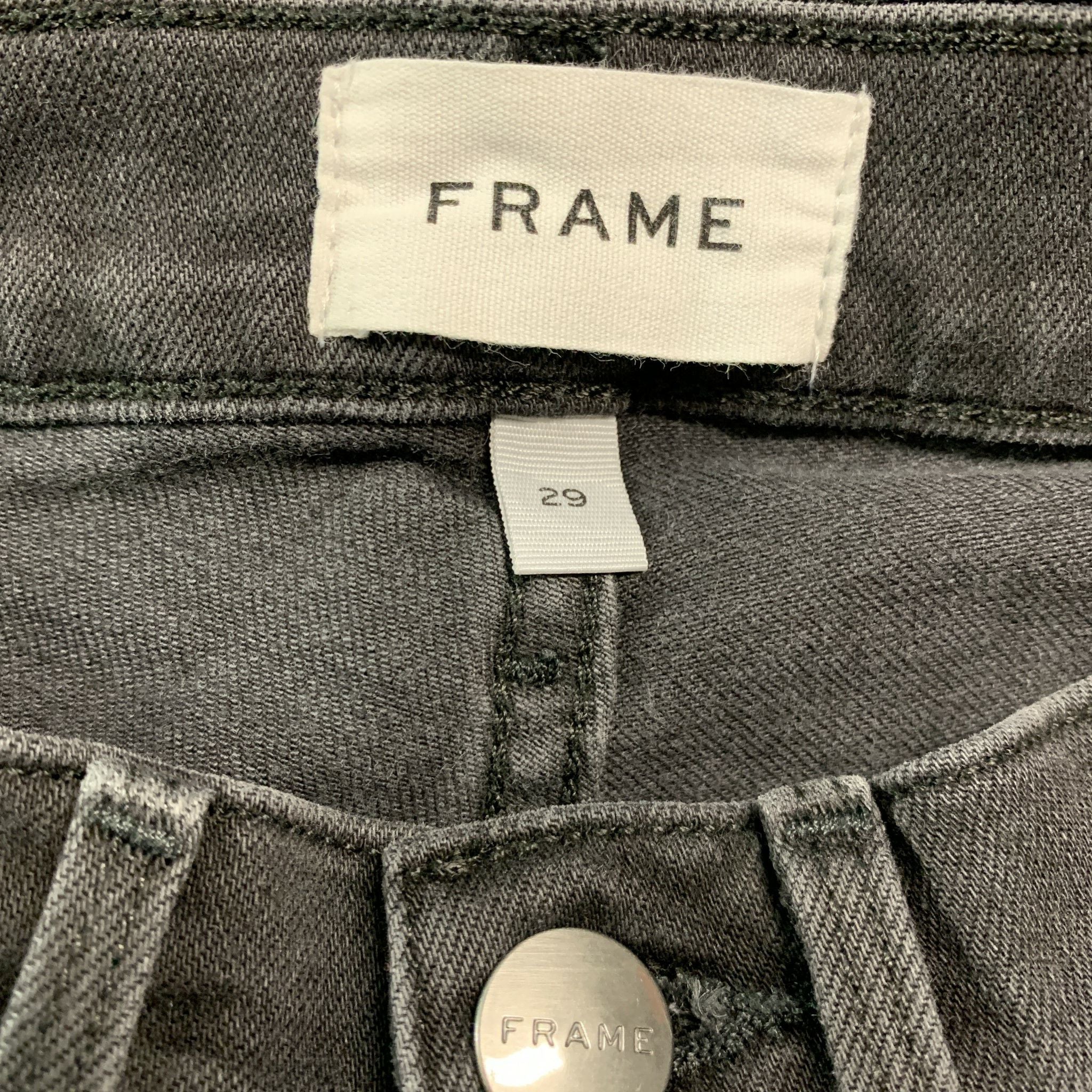 FRAME Size 29 Black Cotton Blend Skinny Jeans - Image 3