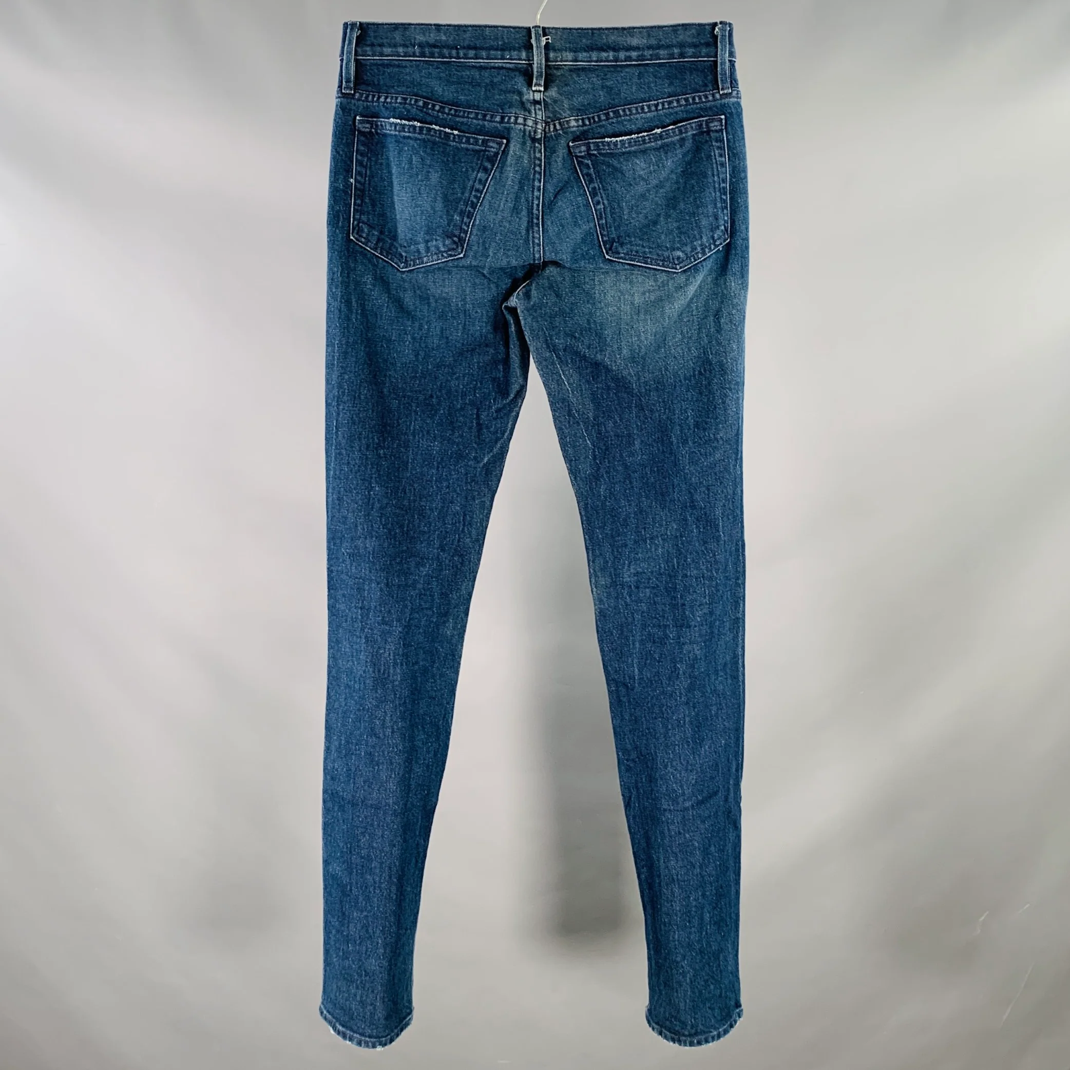 FRAME Size 29 Ethan Blue Wash Cotton Blend Skinny Distressed Jeans - Image 2