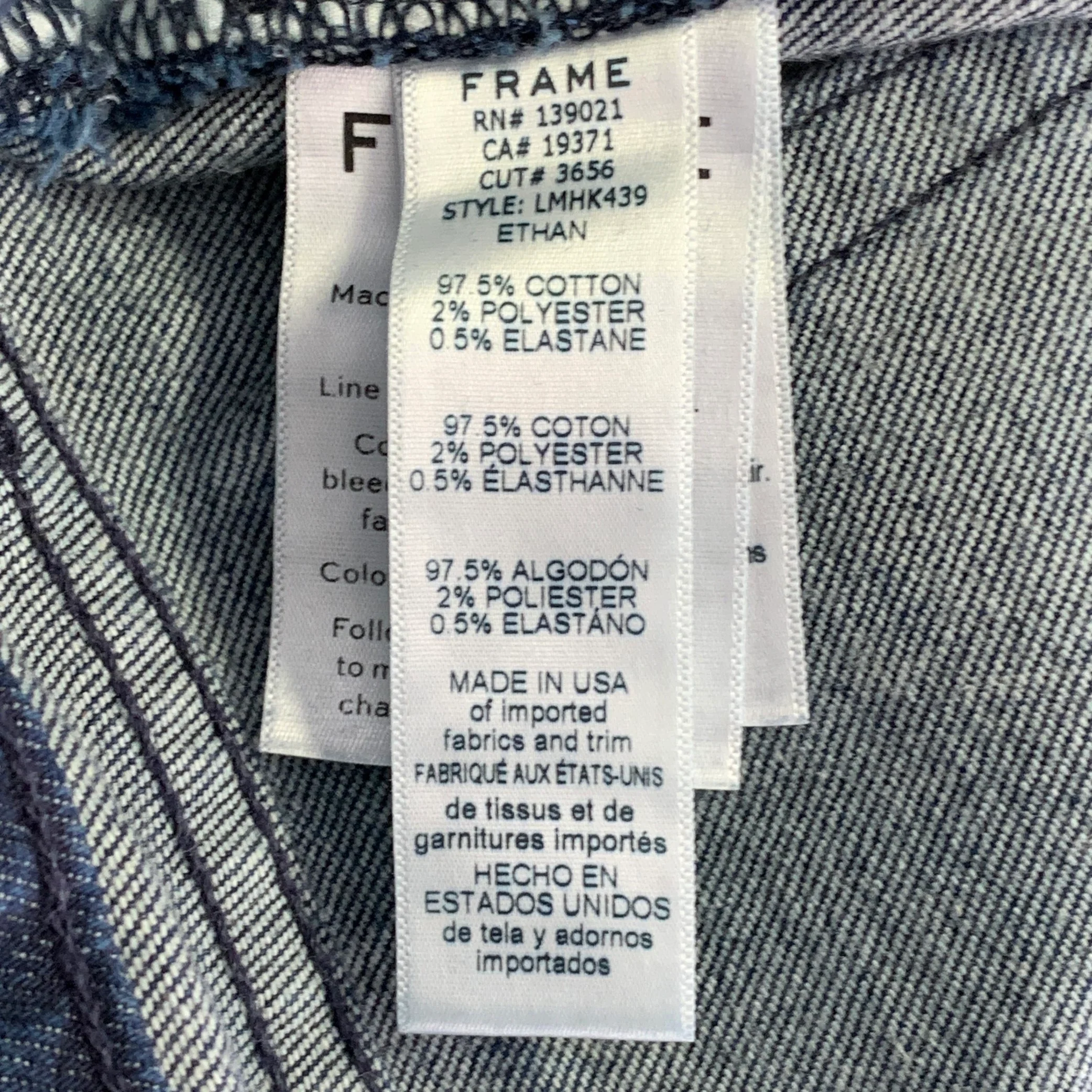FRAME Size 29 Ethan Blue Wash Cotton Blend Skinny Distressed Jeans - Image 4