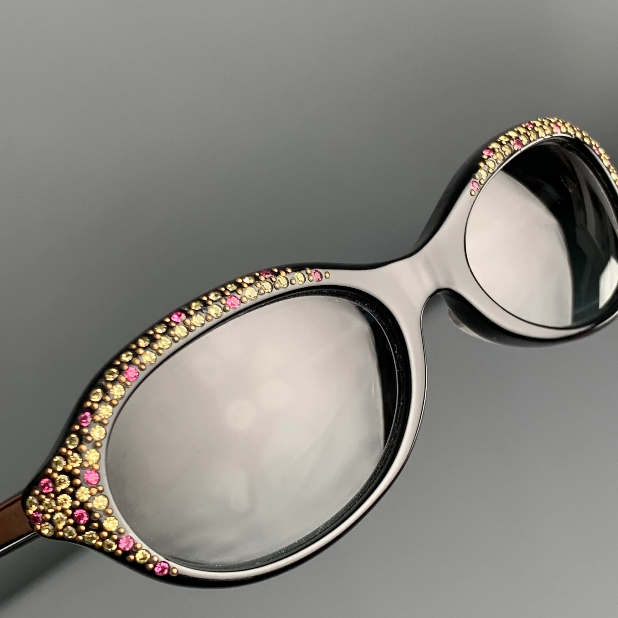 FRANCIS KLEIN Black Acetate Rhinestones Sunglasses - Image 2