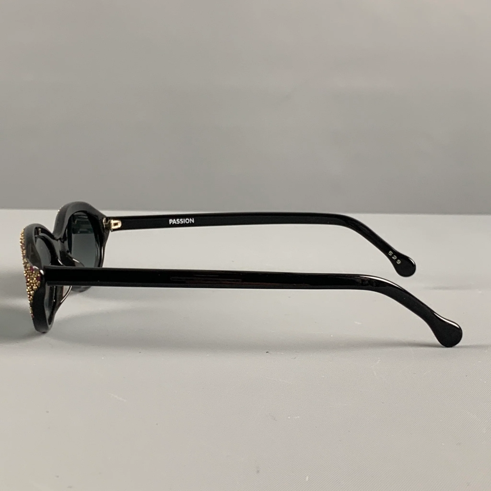 FRANCIS KLEIN Black Acetate Rhinestones Sunglasses - Image 5