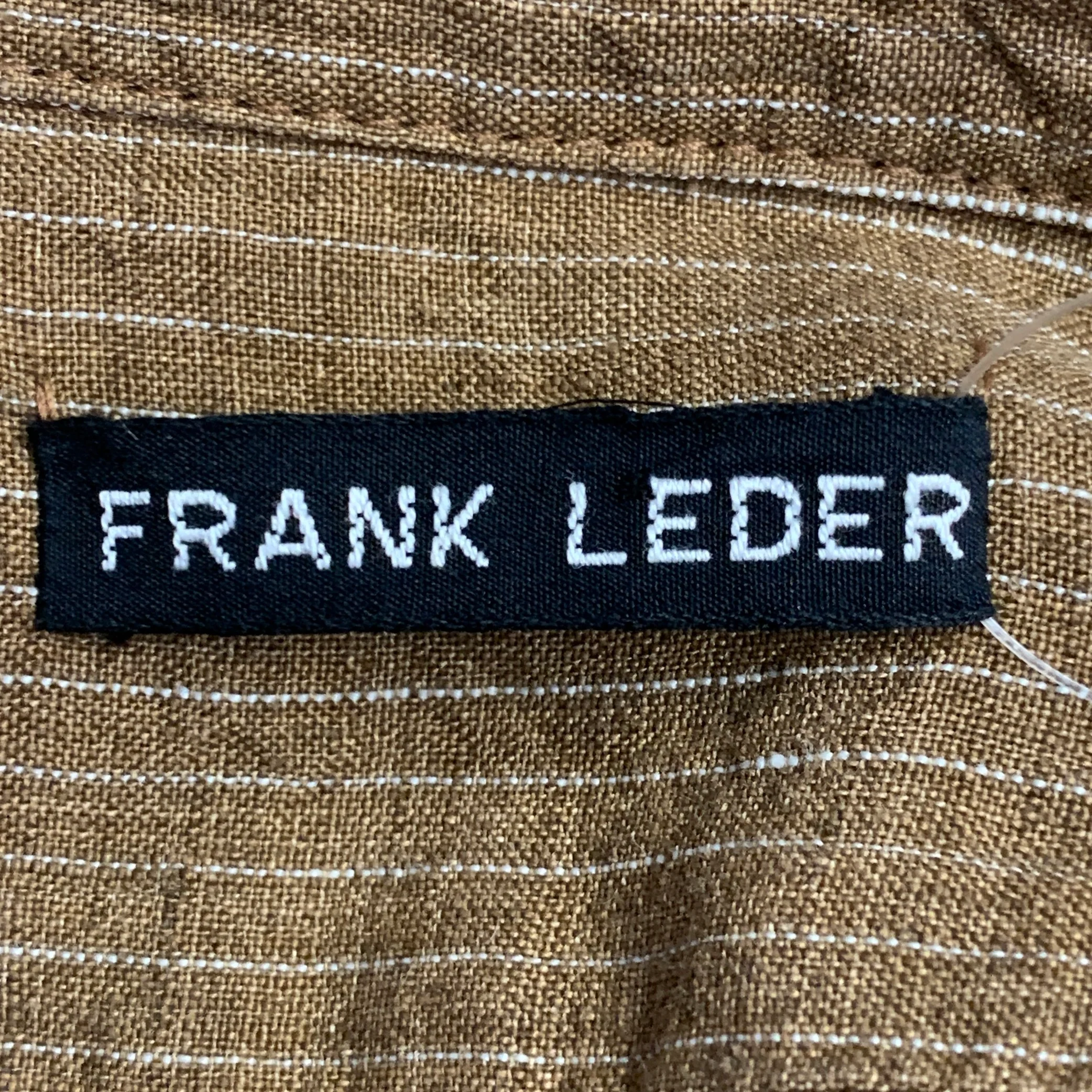 FRANK LEDER Size S Brown White Stripe Linen Spread Collar Long Sleeve Shirt - Image 8