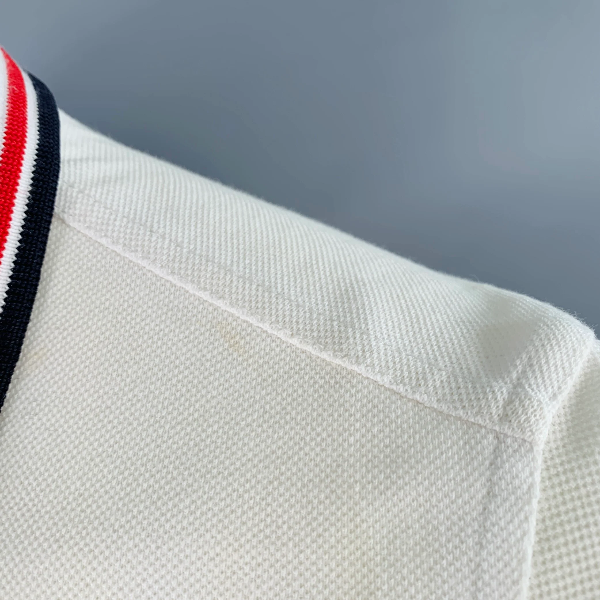 FRED PERRY Size S White Red Black Cotton Slim Fit Contrast Trim Polo - Image 6