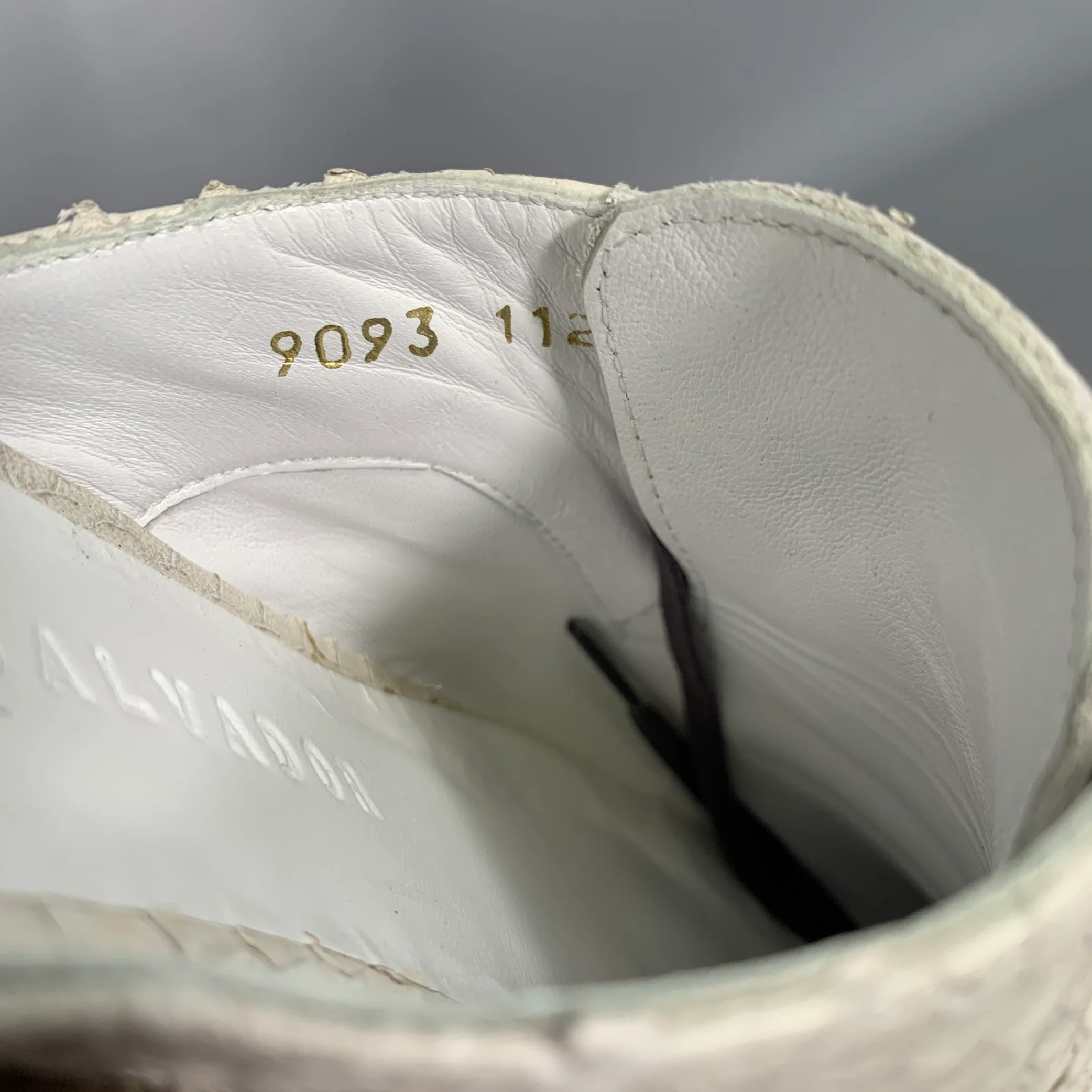FREDA SALVADOR Size 5.5 White Leather Snake Embossed Embossed Pointed Toe Flats - Image 8
