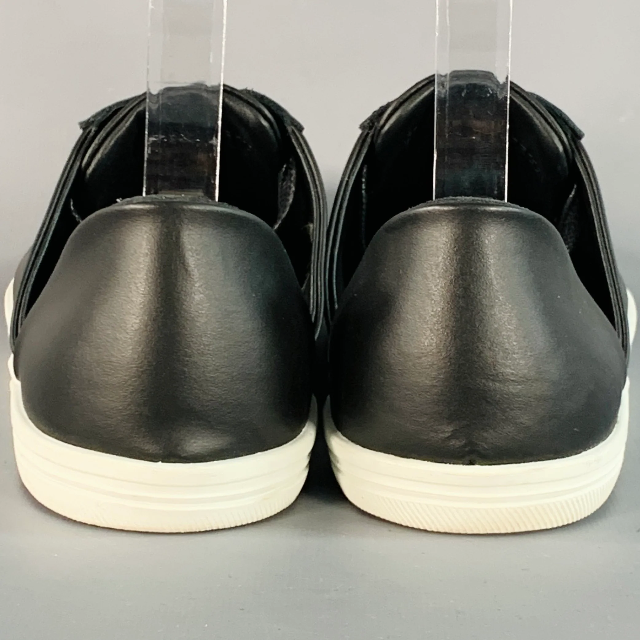 FREDA SALVADOR Size 9 Black Leather D'Orsay Sneakers - Image 3