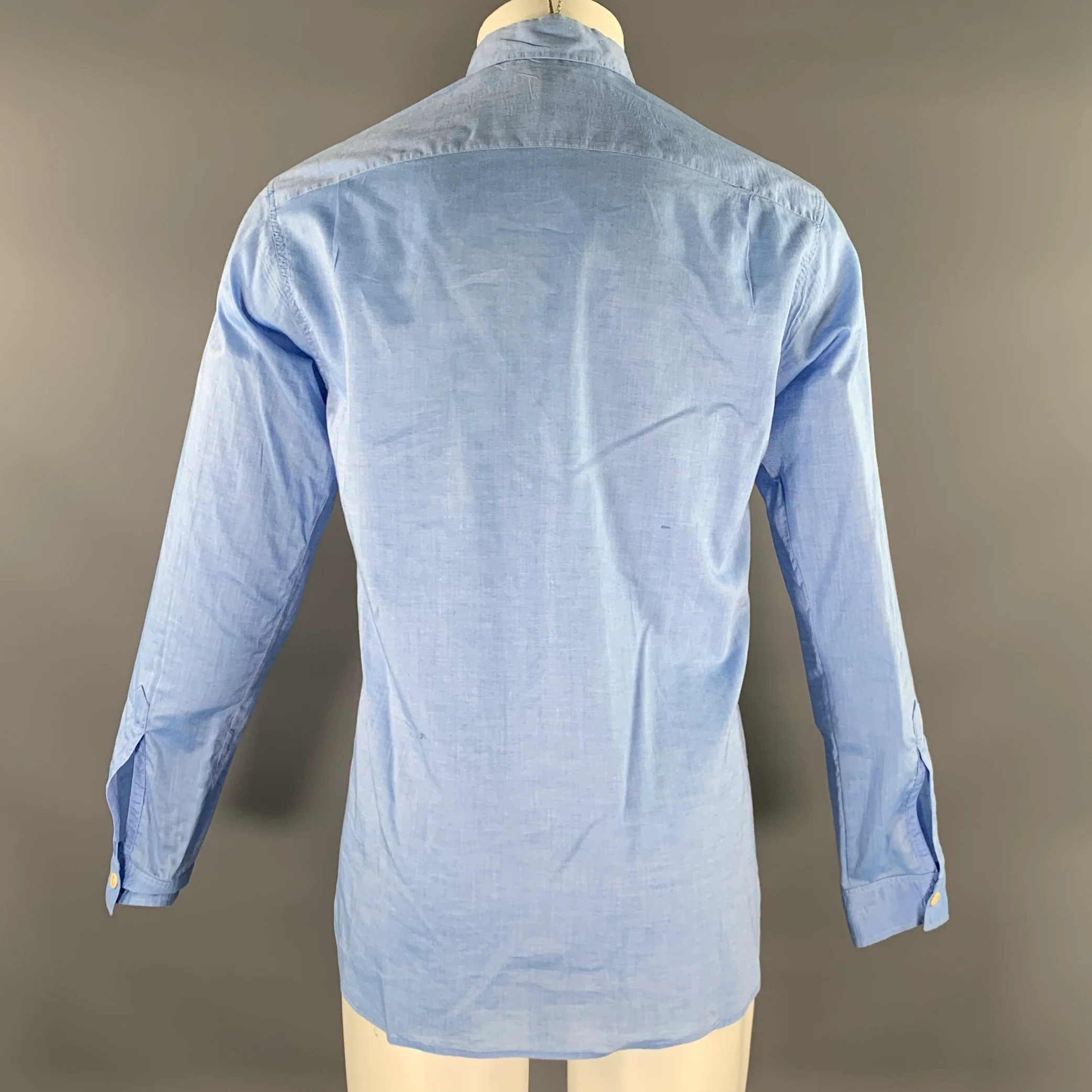 FREEMANS SPORTING CLUB Size M Blue Heather Cotton Long Sleeve Shirt - Image 3
