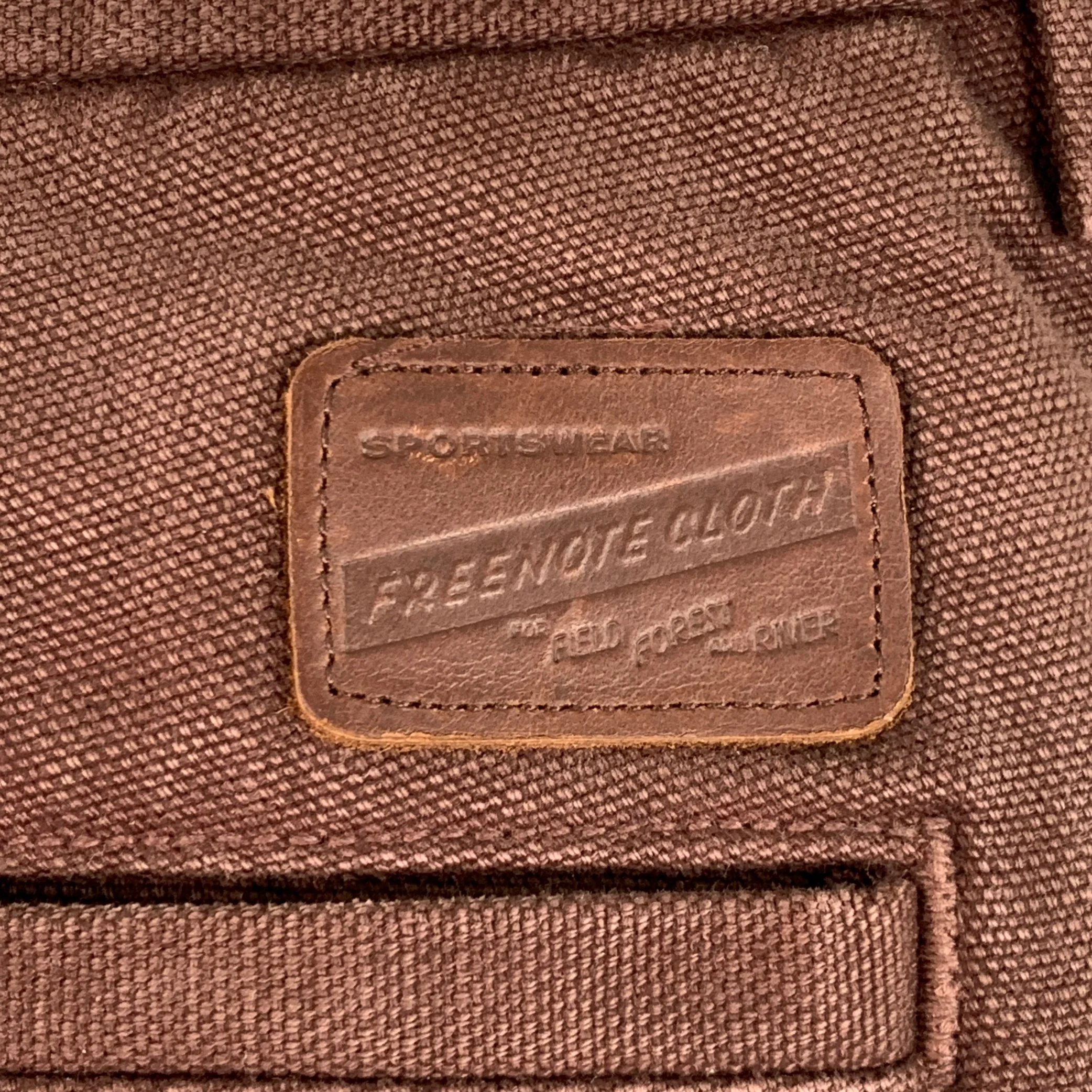 FREENOTE CLOTH Size 38 Brown Cotton Tapered Zip Fly Casual Pants - Image 3