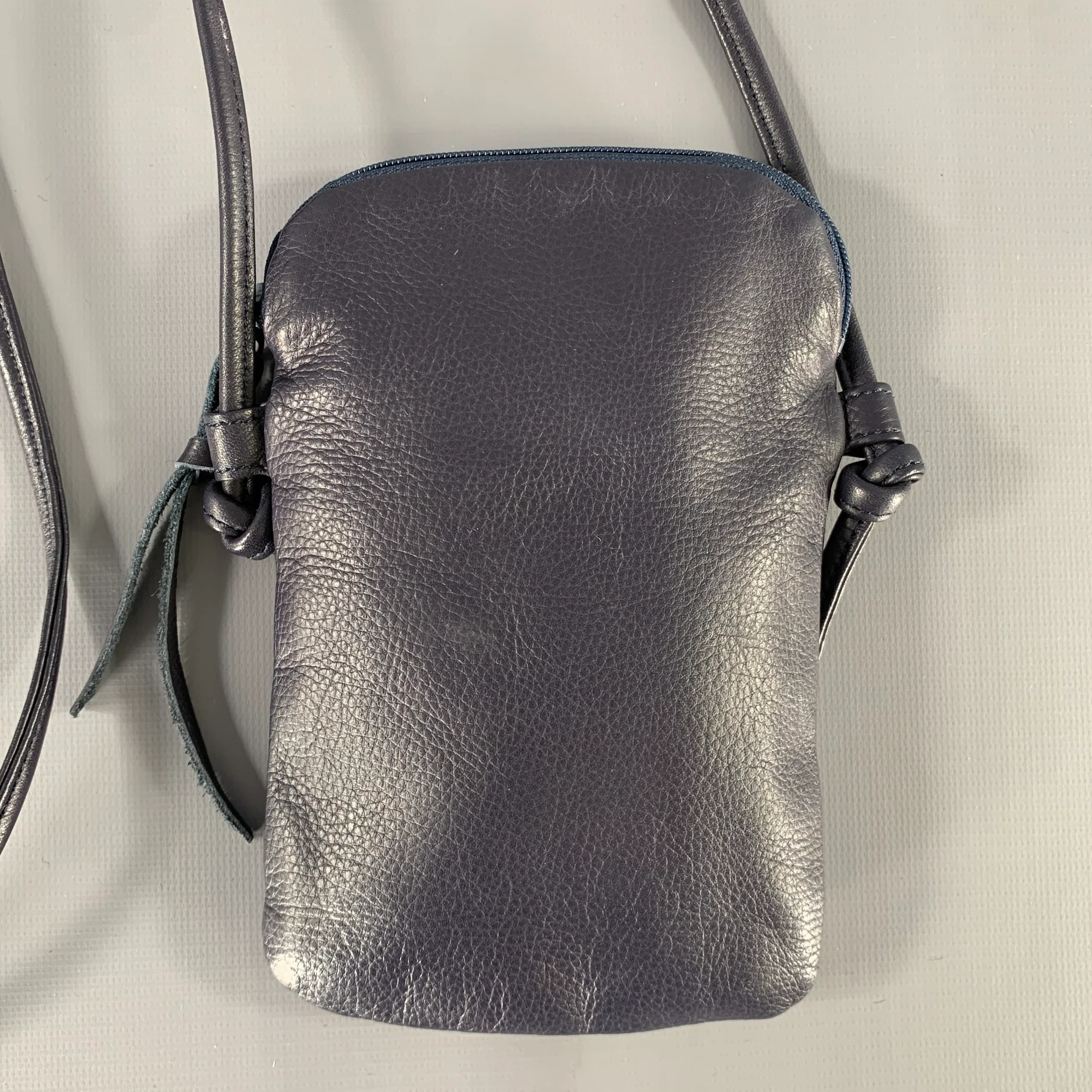 FUJITO SKATEBOARDING Navy Crackled Leather Shoulder Bag Bags - Image 2