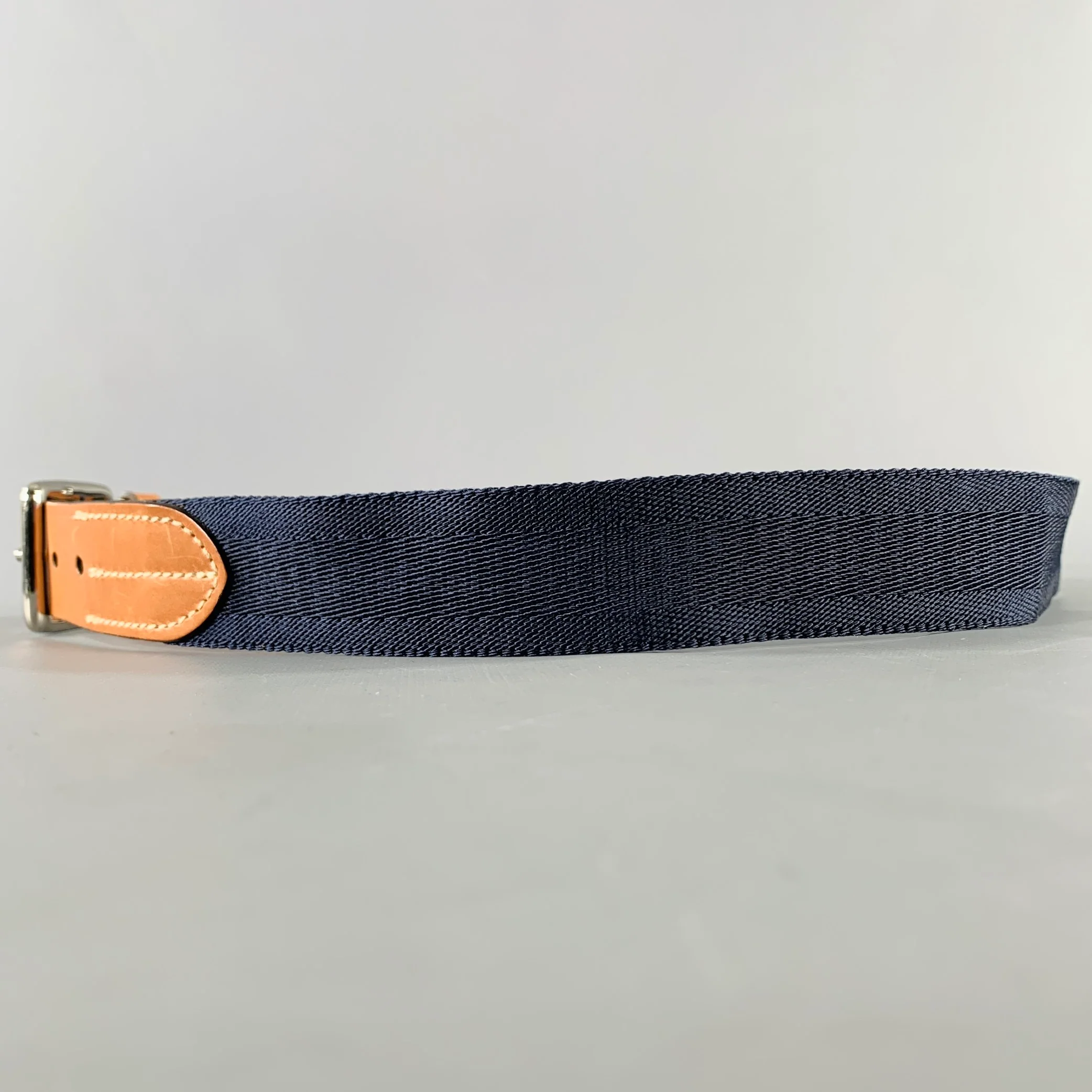 FULLUM&HOLT Size 36 Navy Tan Woven Canvas Belt - Image 4
