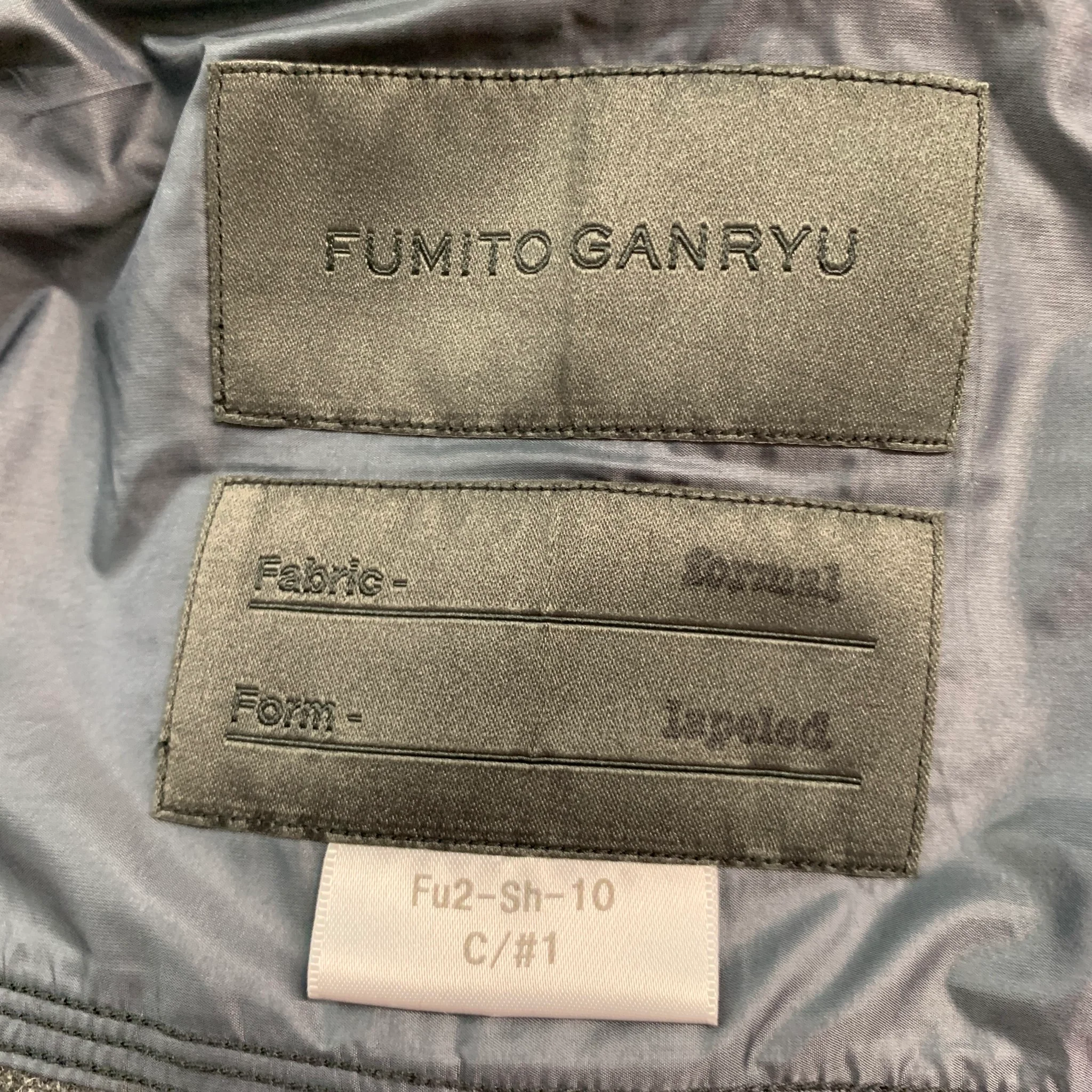 FUMITO GANRYU Size M Grey Charcoal Mixed Fabrics Sport Coat - Image 5