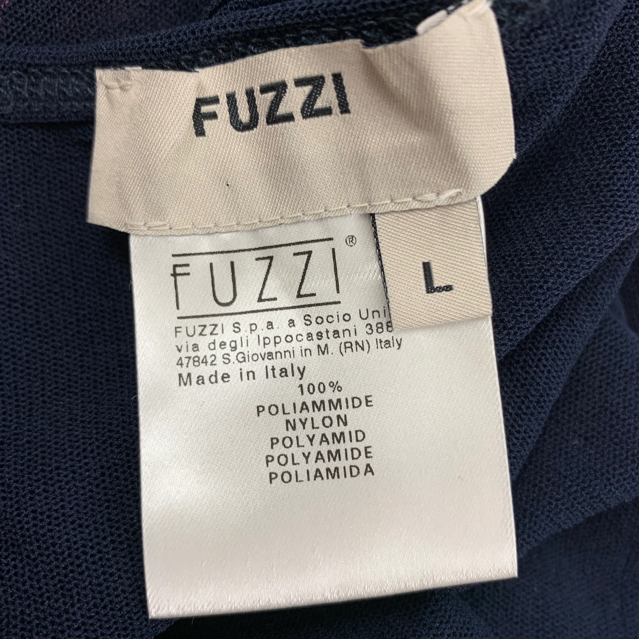 FUZZI Size L Navy Nylon Shrug Casual Top - Image 4