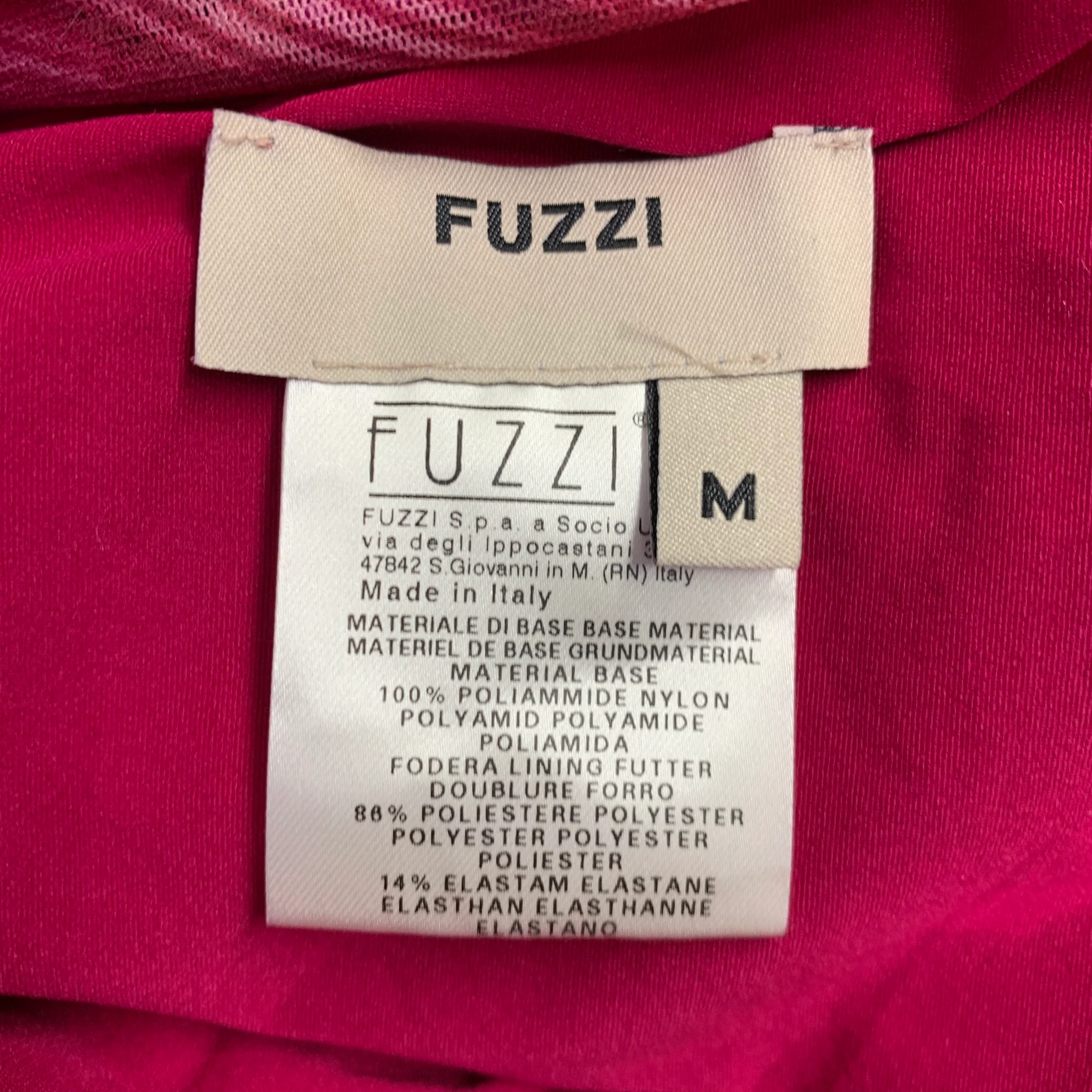 FUZZI Size M Pink Fuchsia Nylon Ruched Strapless Jumpsuit - Image 4