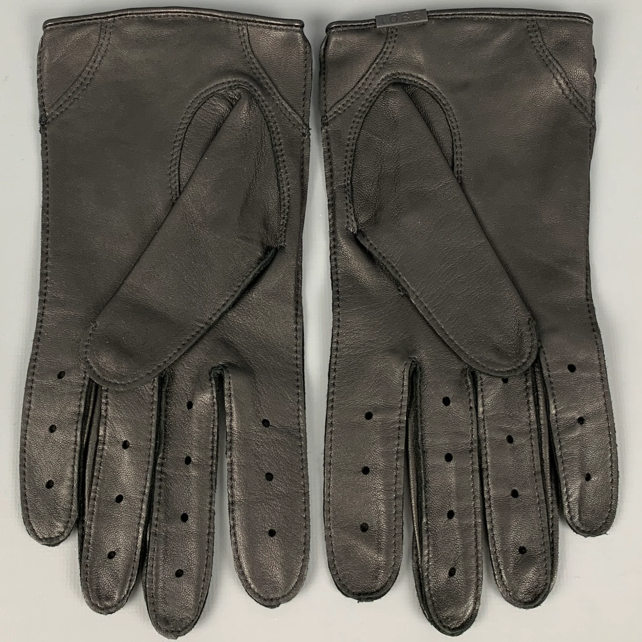 G-STAR Black Perforated Leather Gloves - Image 3