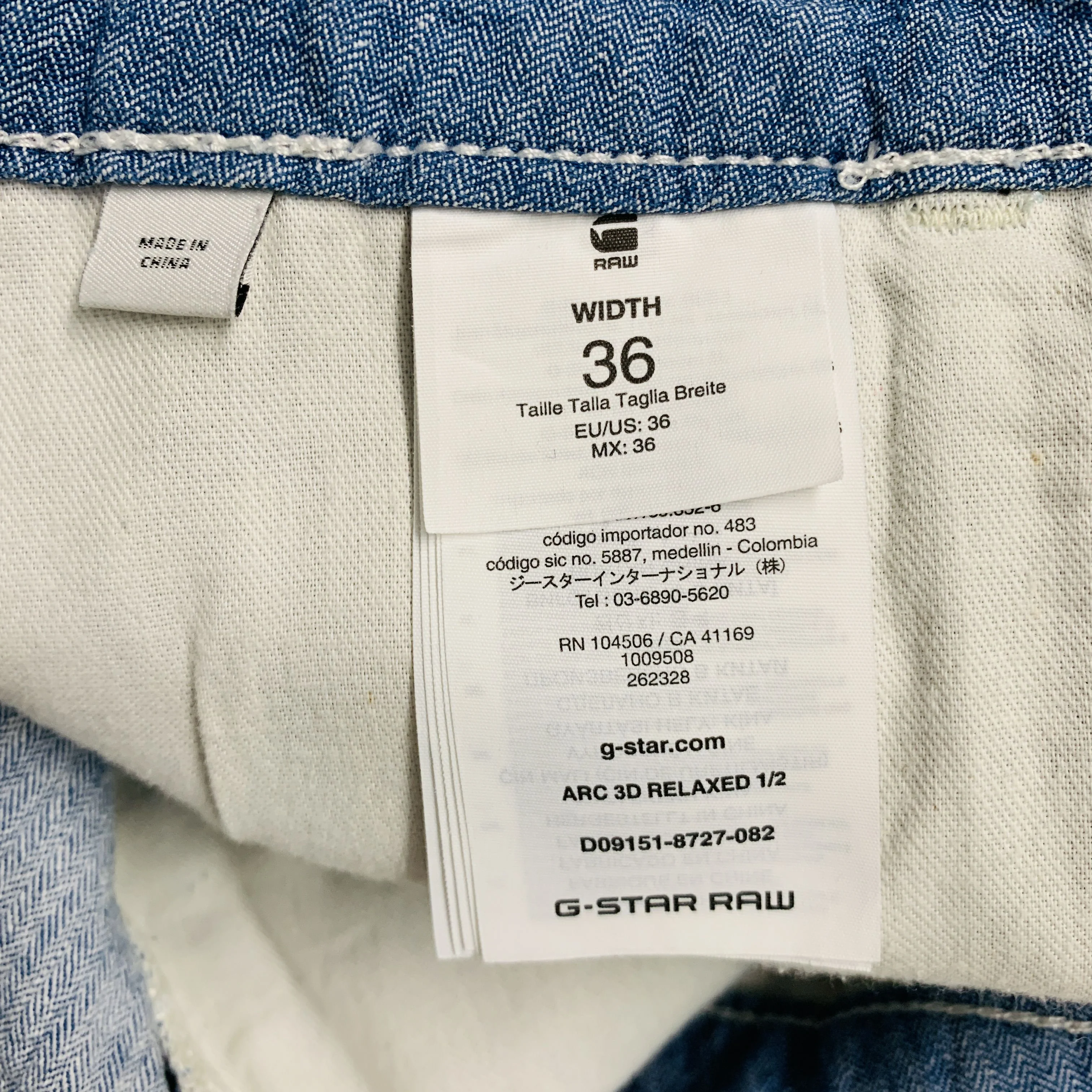 G-STAR Size 36 Blue Contrast Stitch Cotton Button Fly Shorts - Image 5