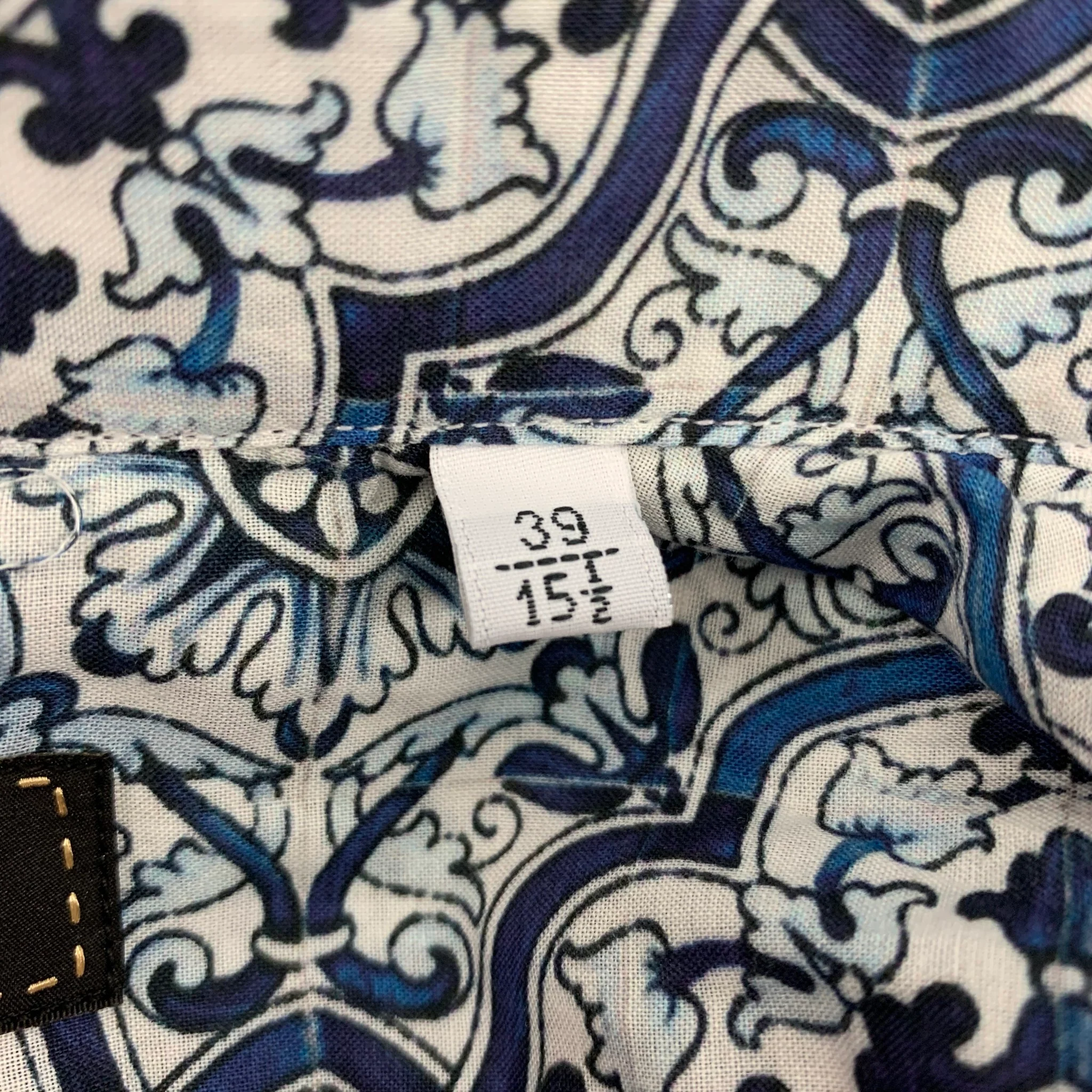 GABRIELE PASINI Size M Blue White Cotton Long Sleeve Shirt - Image 6