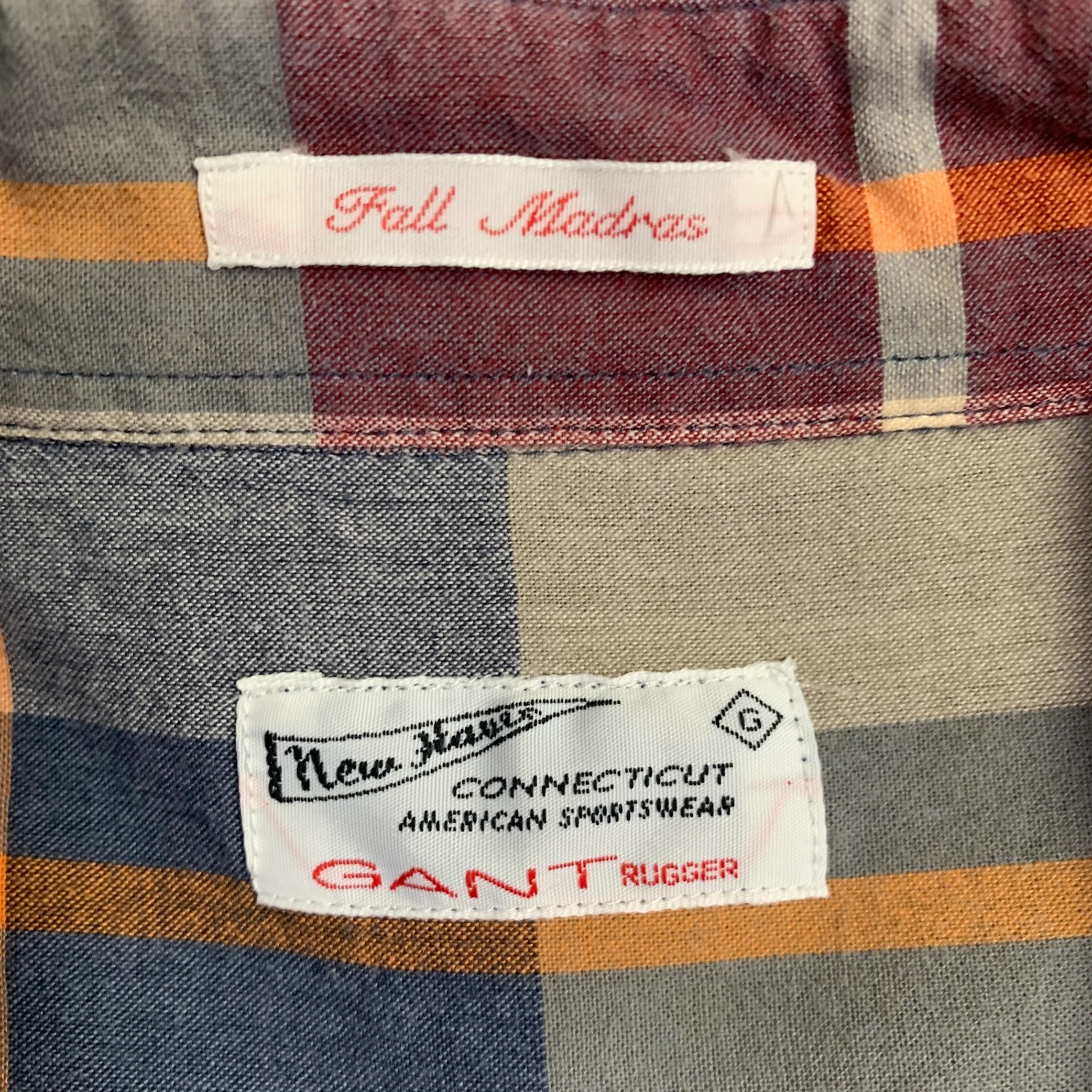 GANT Size L Red Green Madras Plaid Cotton Button Down Collar Long Sleeve Shirt - Image 6