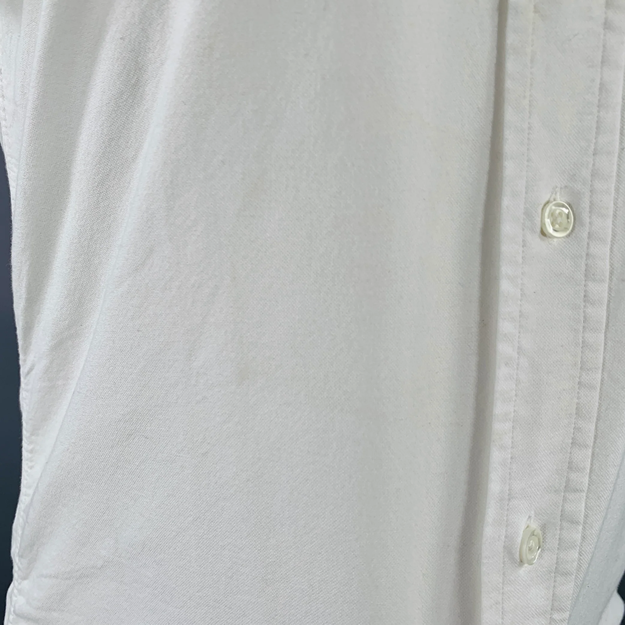 GANT Size S White Cotton Oxford One Pocket Short Sleeve Shirt - Image 5