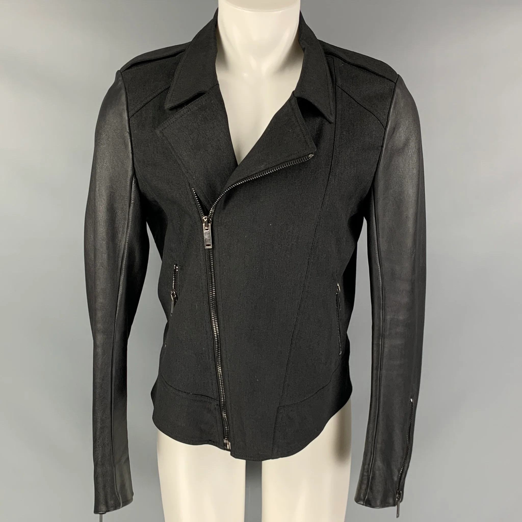 GARETH PUGH Size M Black Mixed Materials Cotton Blend Jacket