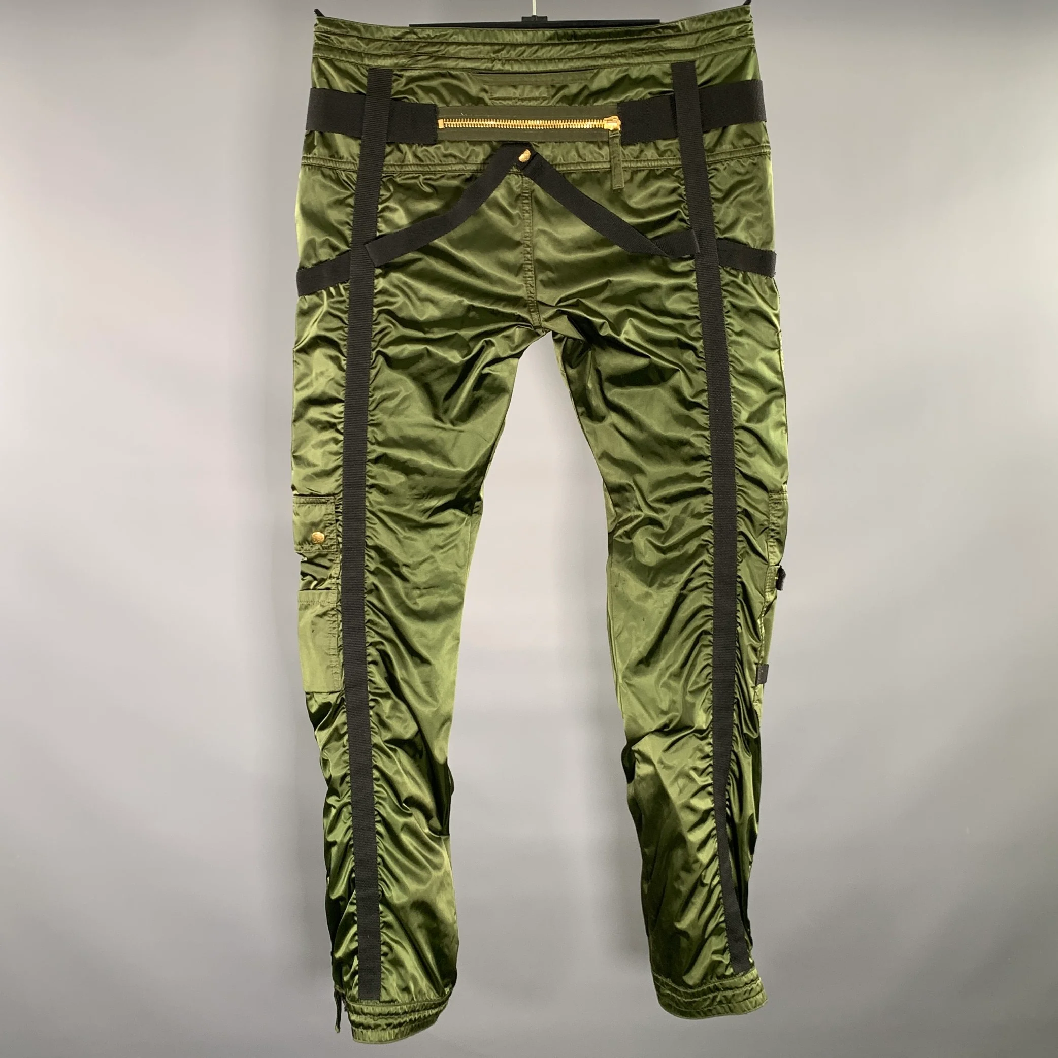 GAULTIER JEANS Size 32 Green Gold Polyamide Blend Cargo Casual Pants - Image 3
