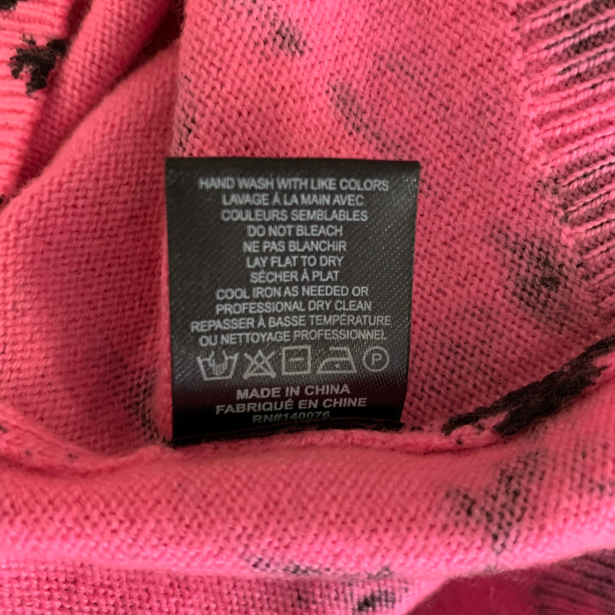 GENERATION LOVE Size XS Pink Black Wool Cashmere Dyed Sweater Womens - Image 7