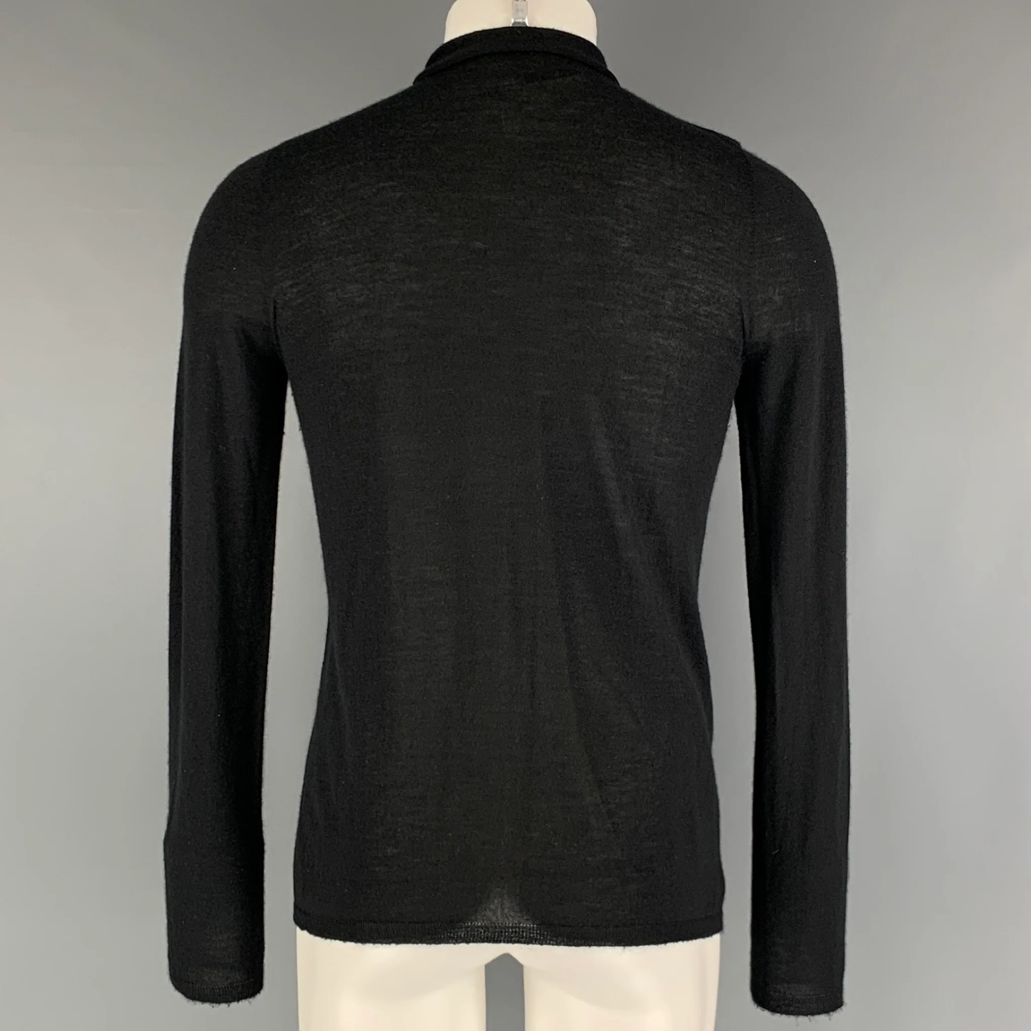 GENTRYPORTOFINO Size M Black Knit Turtleneck Pullover - Image 3