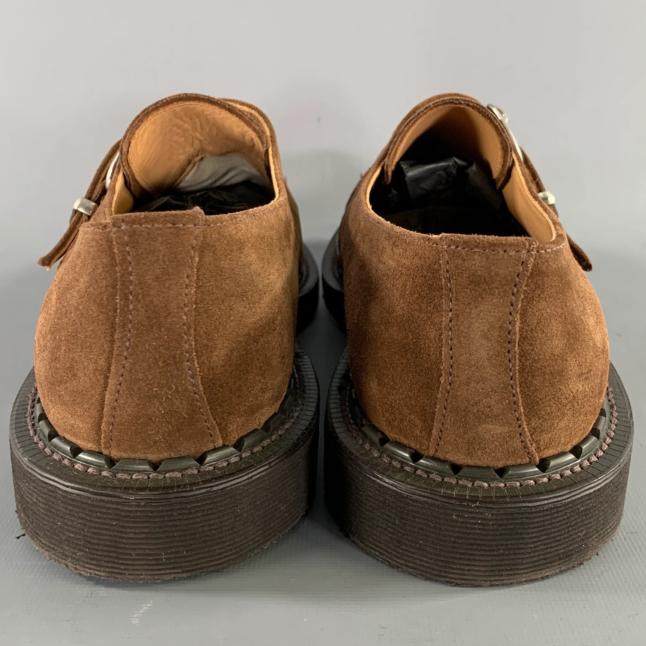 GEORGE COX Size 10 Brown 4200 MG MONK 593 Leather Creeper Loafers - Image 3