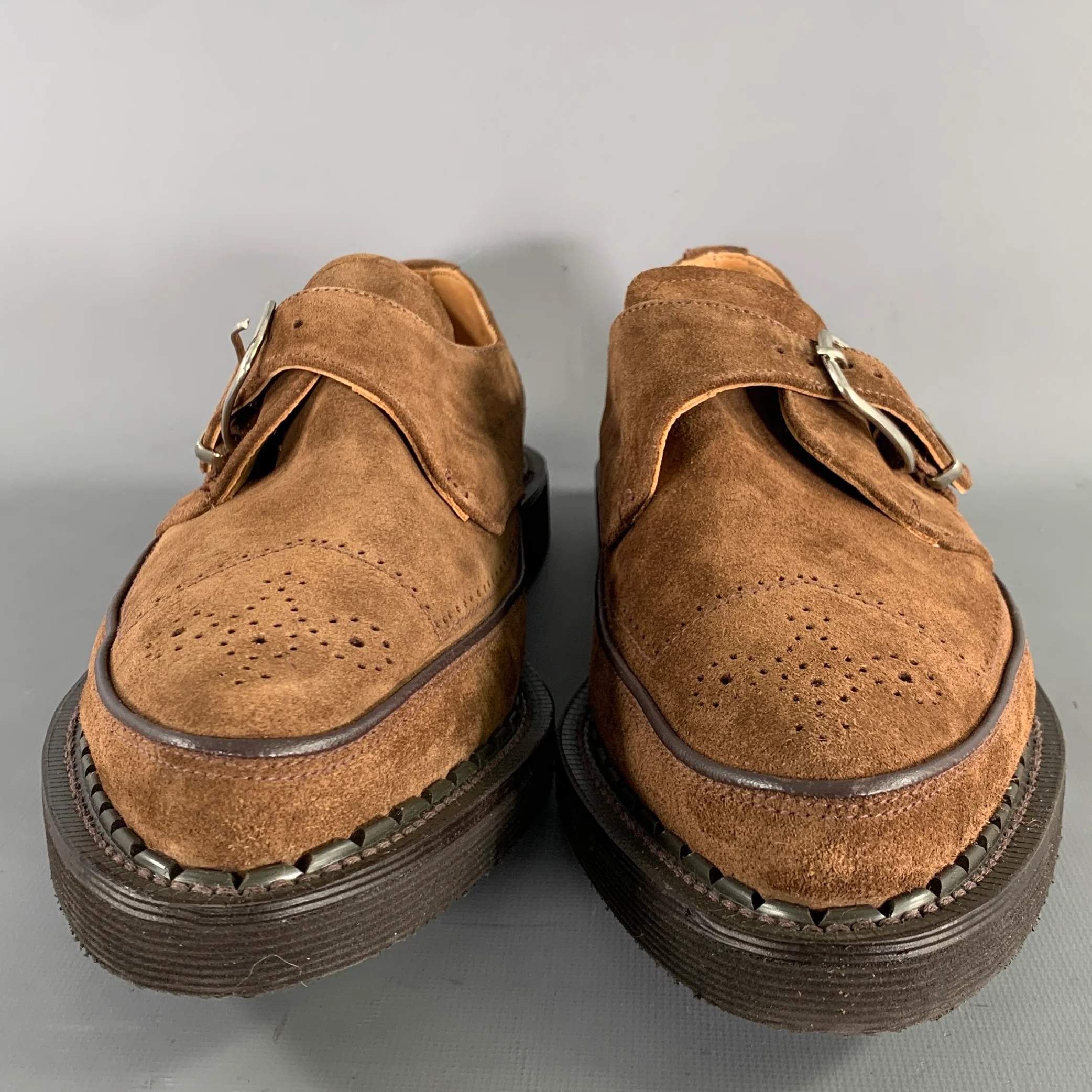 GEORGE COX Size 10 Brown 4200 MG MONK 593 Leather Creeper Loafers - Image 4