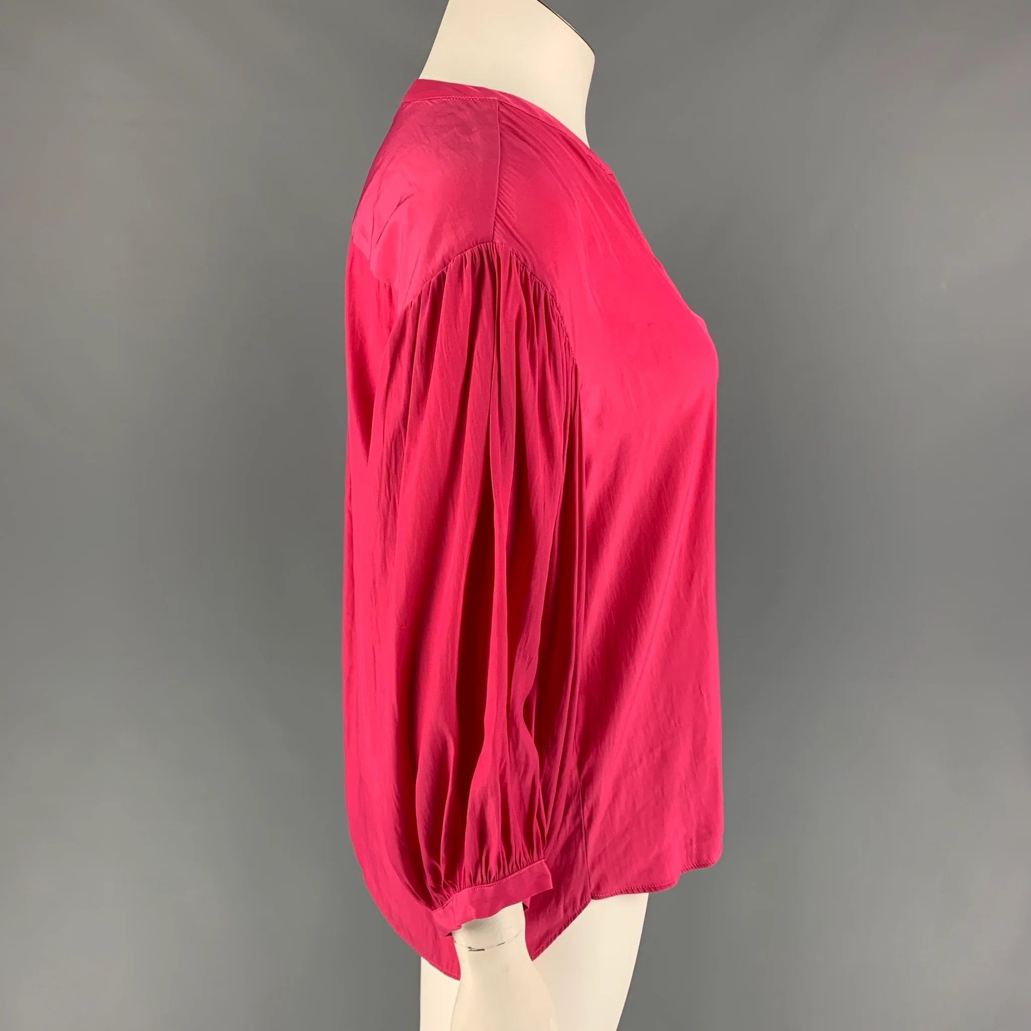 GERARD DAREL Size 14 Fuchsia Polyester Casual Top - Image 2