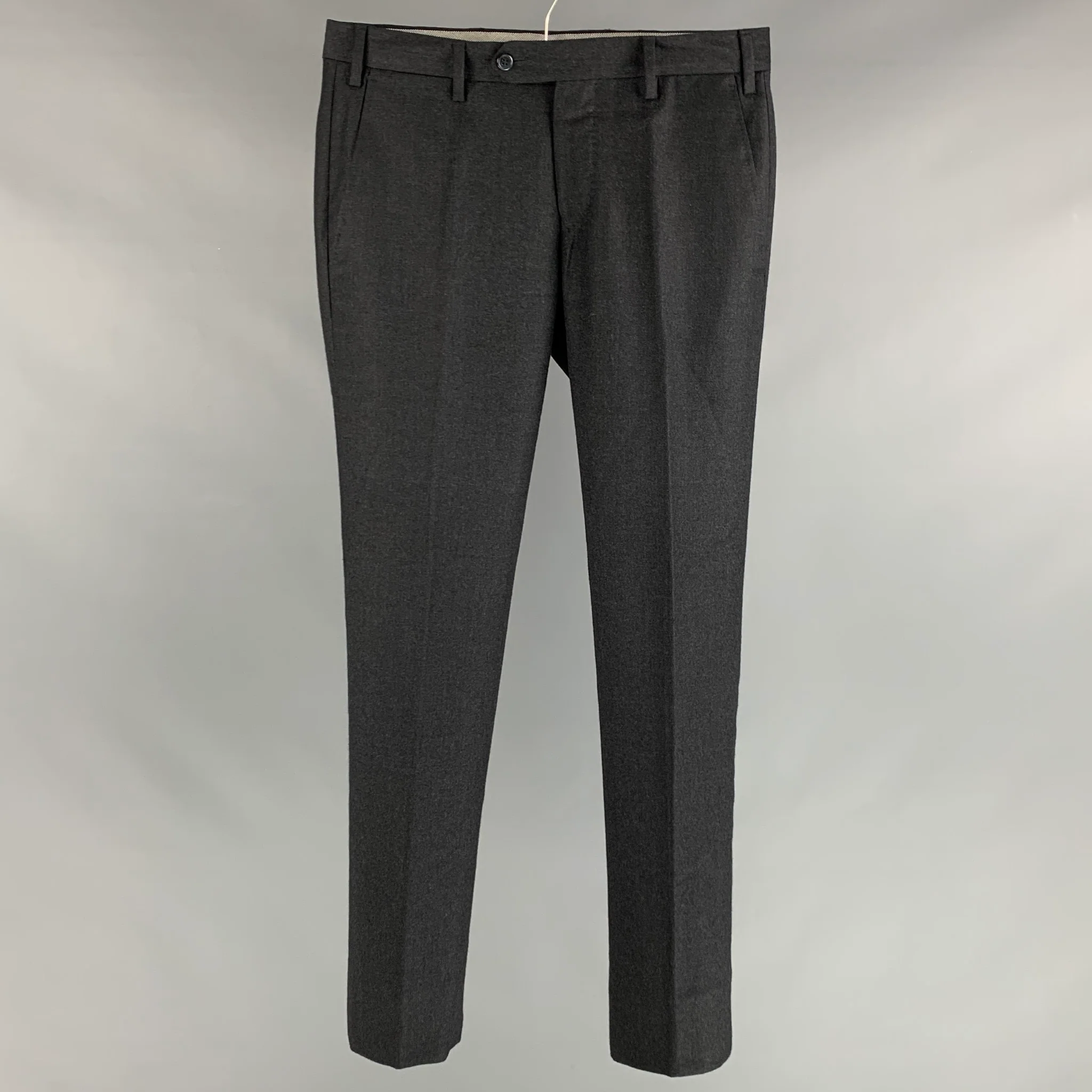 GERMANO Size 28 Grey Wool Flat Front Dress Pants