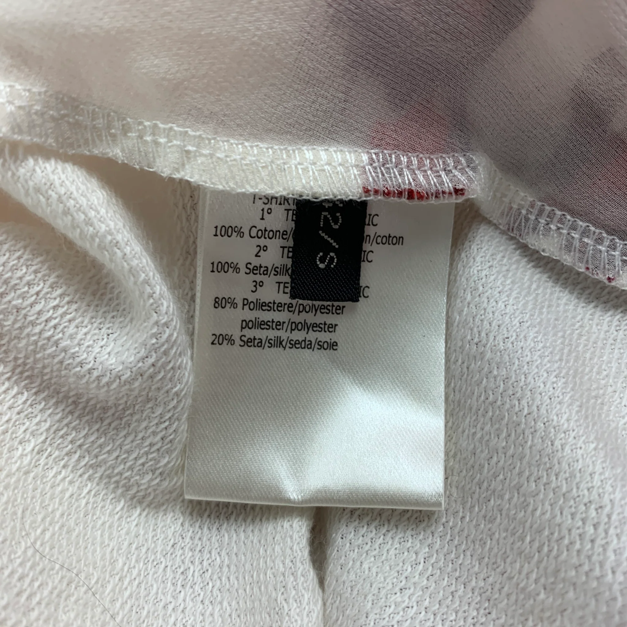 GIAMBATTISTA VALLI Size S White Burgundy Pink Cotton Silk Floral Dress Top - Image 6
