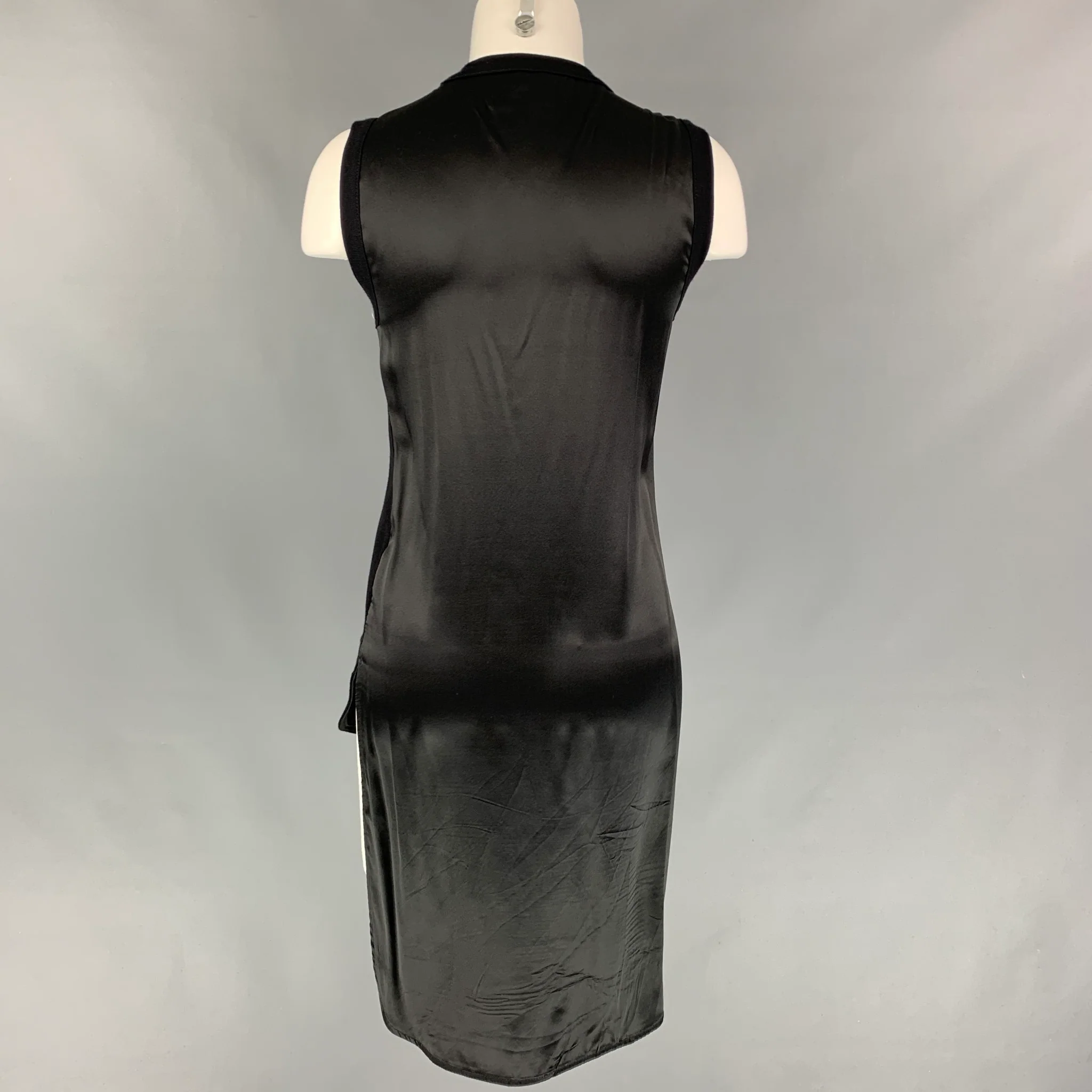 GIAMBATTISTA VALLI Size XXS Black Viscose Silk Mixed Fabrics Dress Top - Image 3