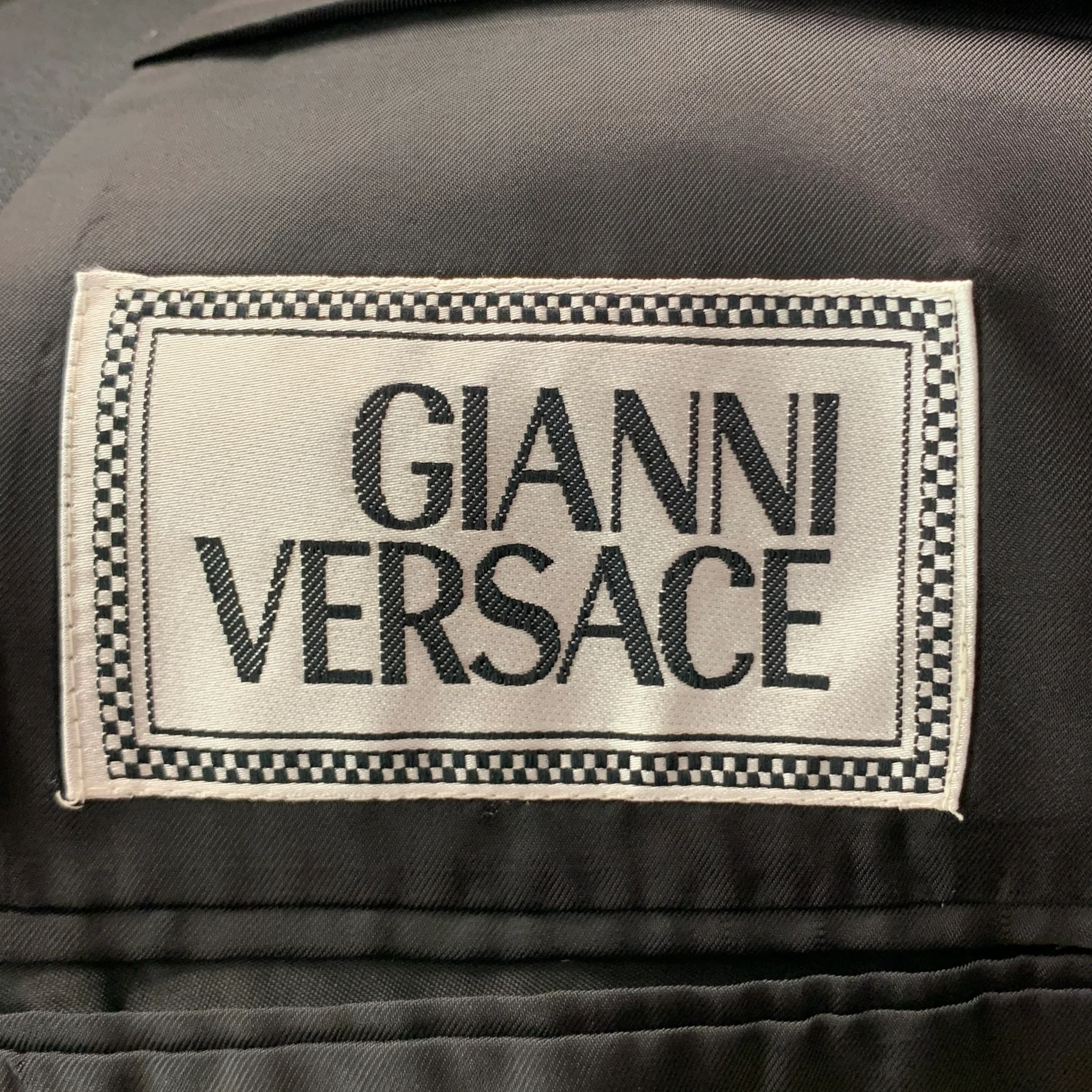 GIANNI VERSACE Chest Size 42 Black Wool Blend Tails Sport Coat - Image 5