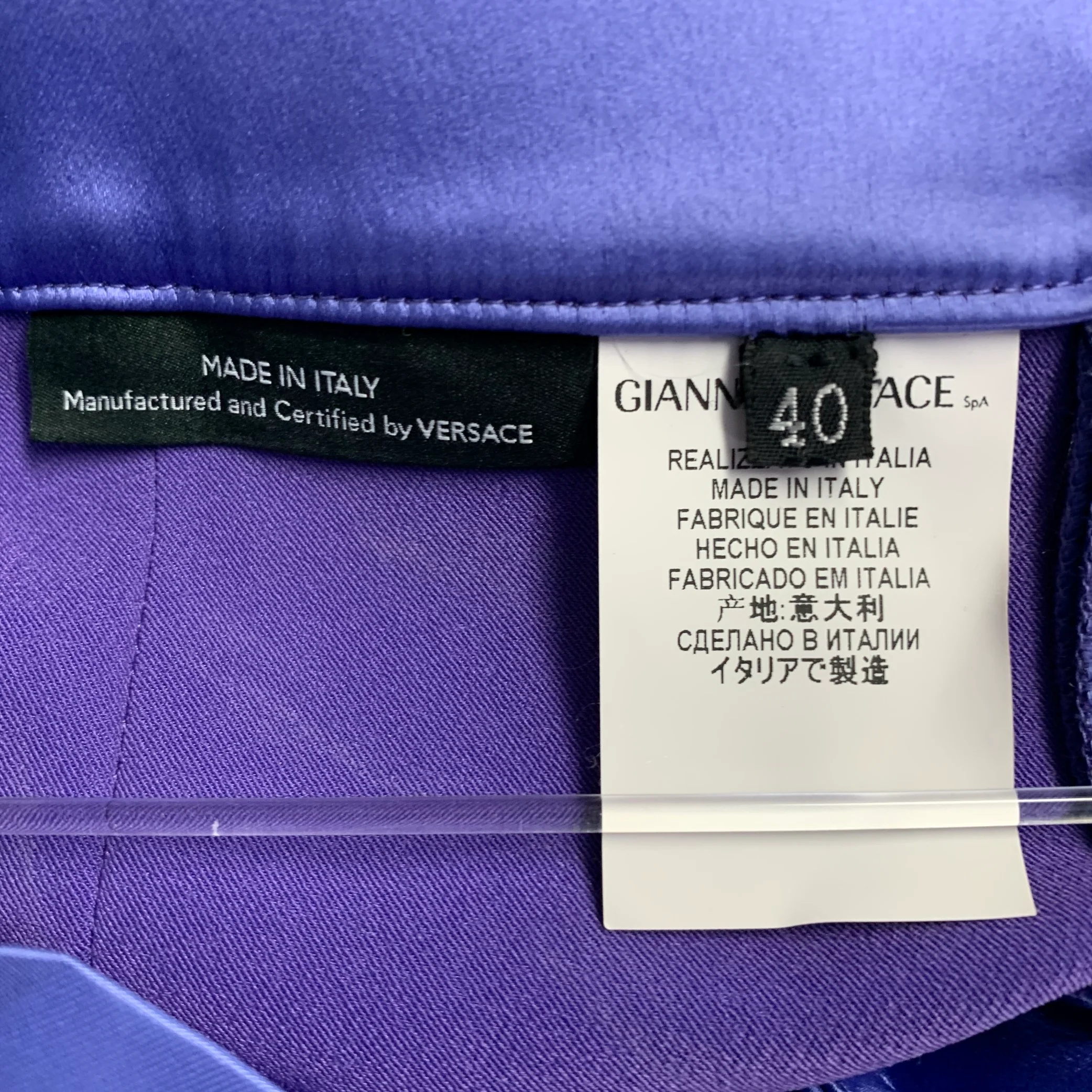 GIANNI VERSACE Size 4 Purple Acetate Blend Slim Tapered Dress Pants - Image 5