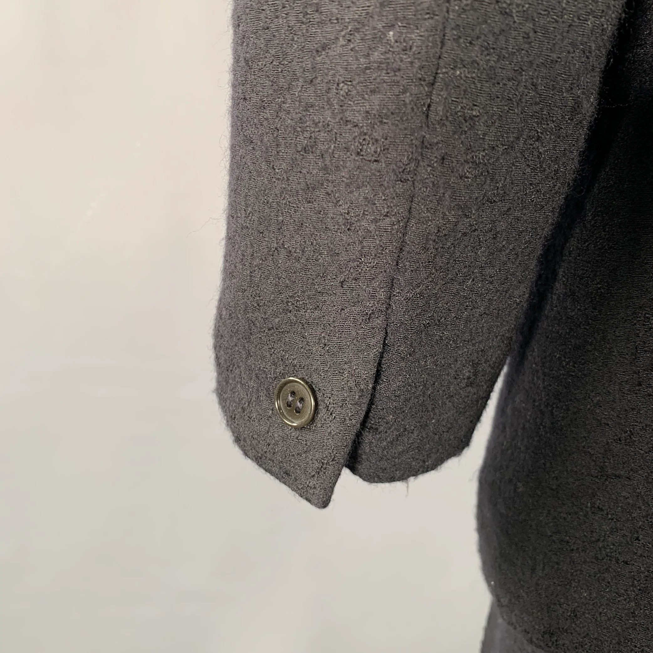 GIANNI VERSACE Size 42 Black Two Toned Wool Silk Double Breasted Tuxedo - Image 6