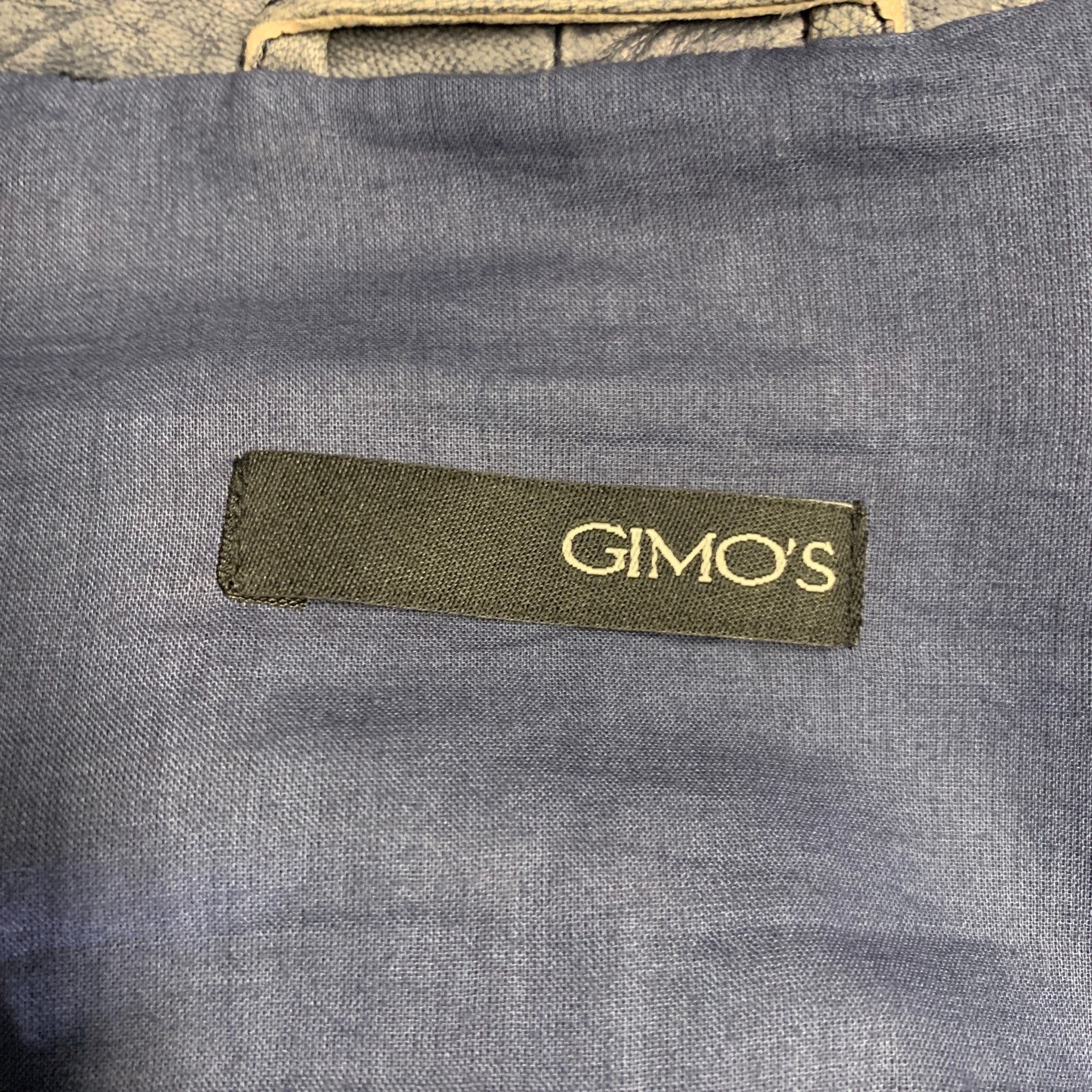 GIMO'S Chest Size M Navy Leather Chore Jacket - Image 6