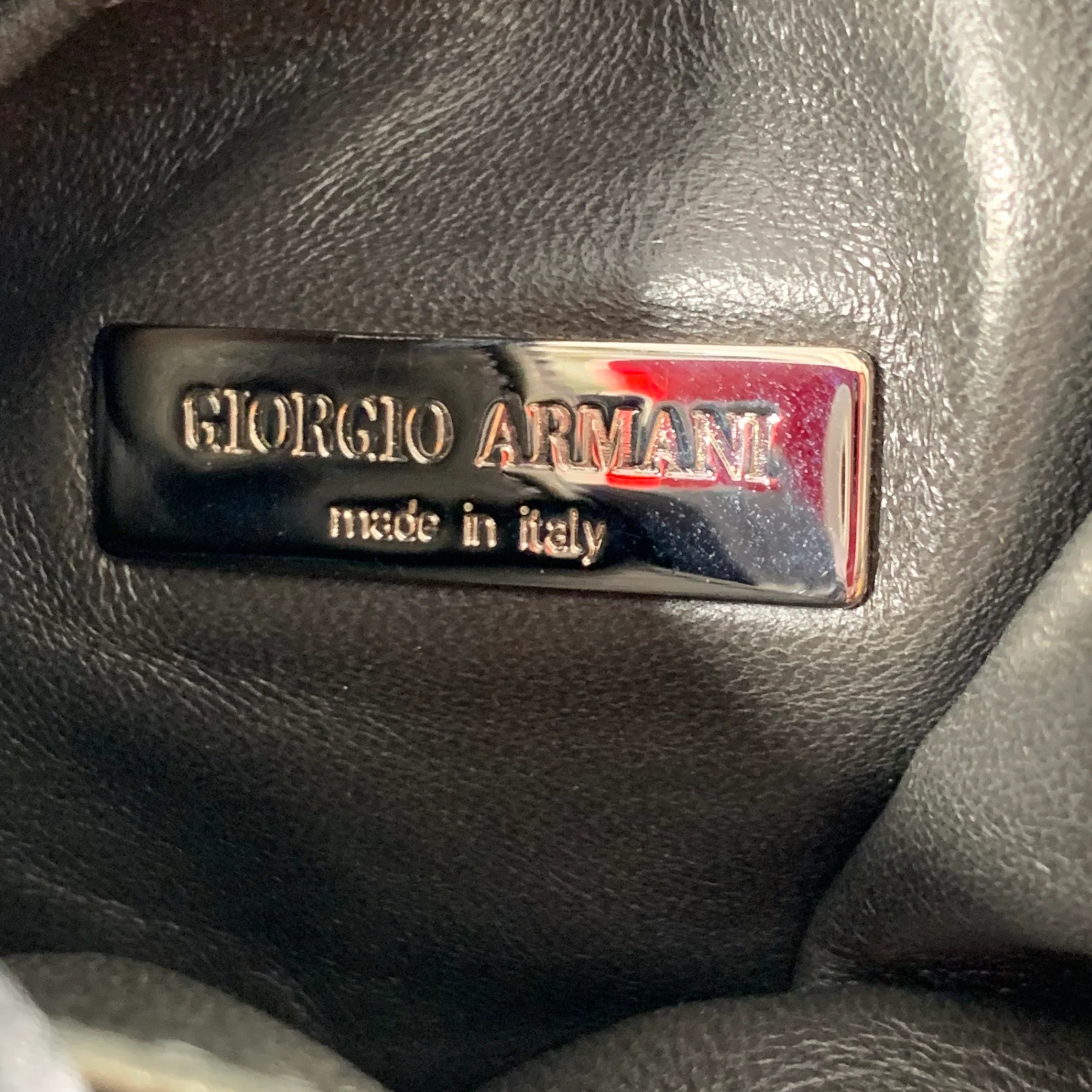 GIORGIO ARMANI Black Pleated Silk Evening Handbag - Image 5