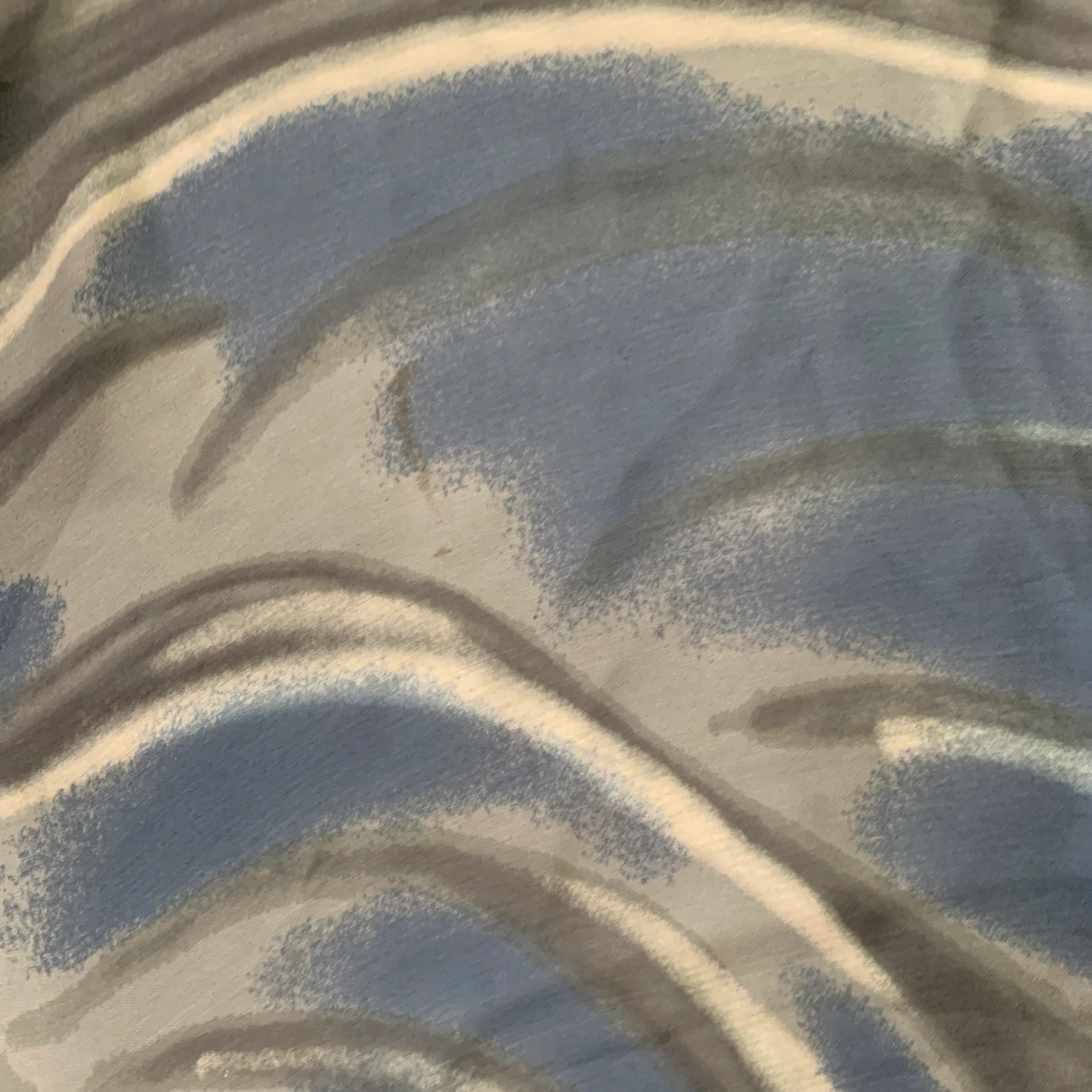 GIORGIO ARMANI Grey Navy Marbled Silk Scarf Shawl - Image 4