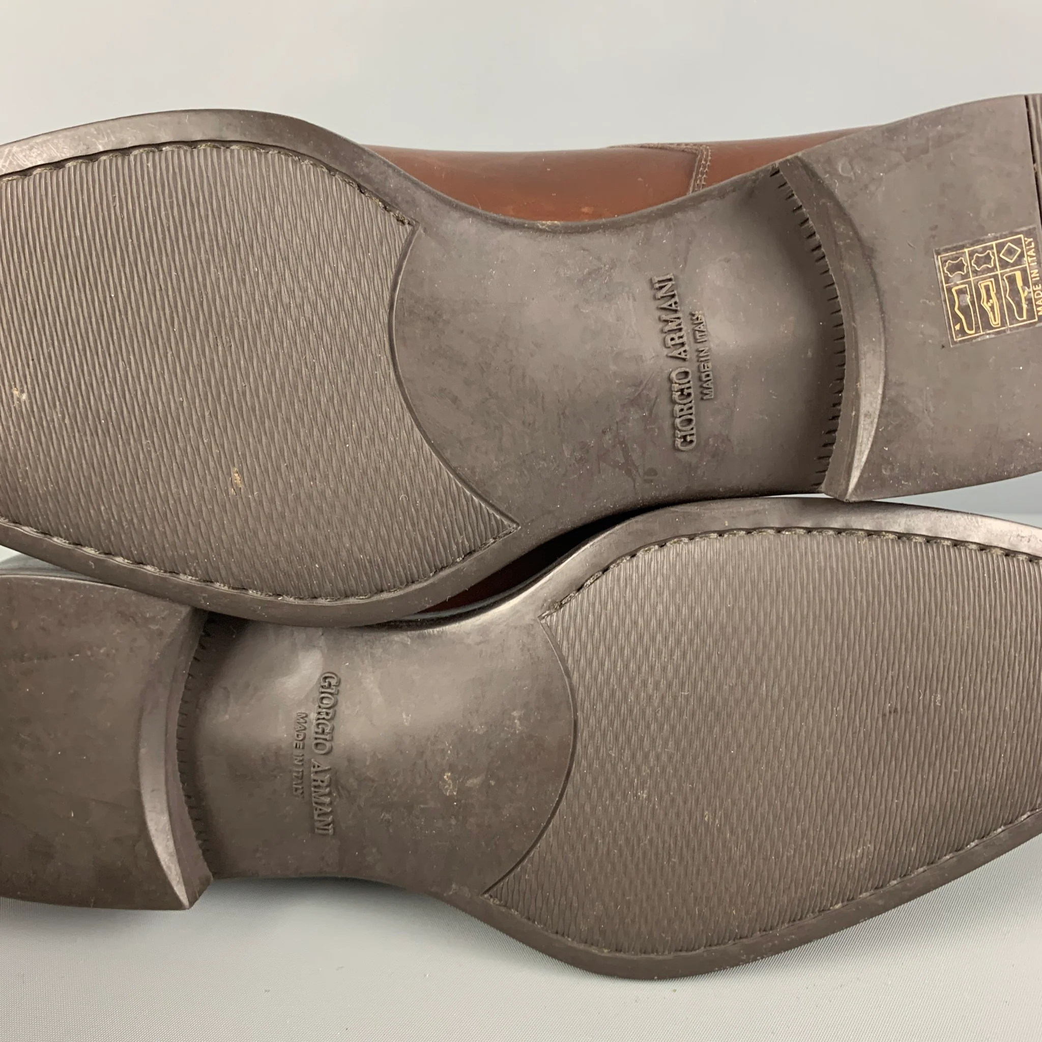 GIORGIO ARMANI Size 10 Brown Leather Lace Up Shoes - Image 8