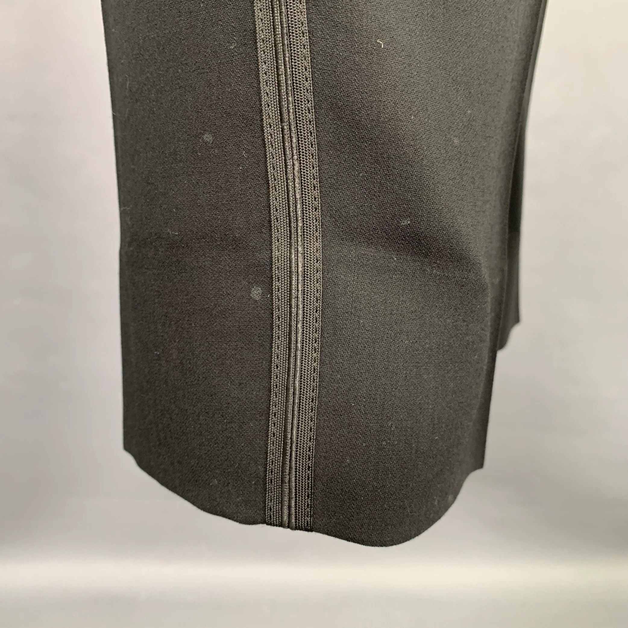 GIORGIO ARMANI Size 38 Black Wool Single Button Tuxedo - Image 8