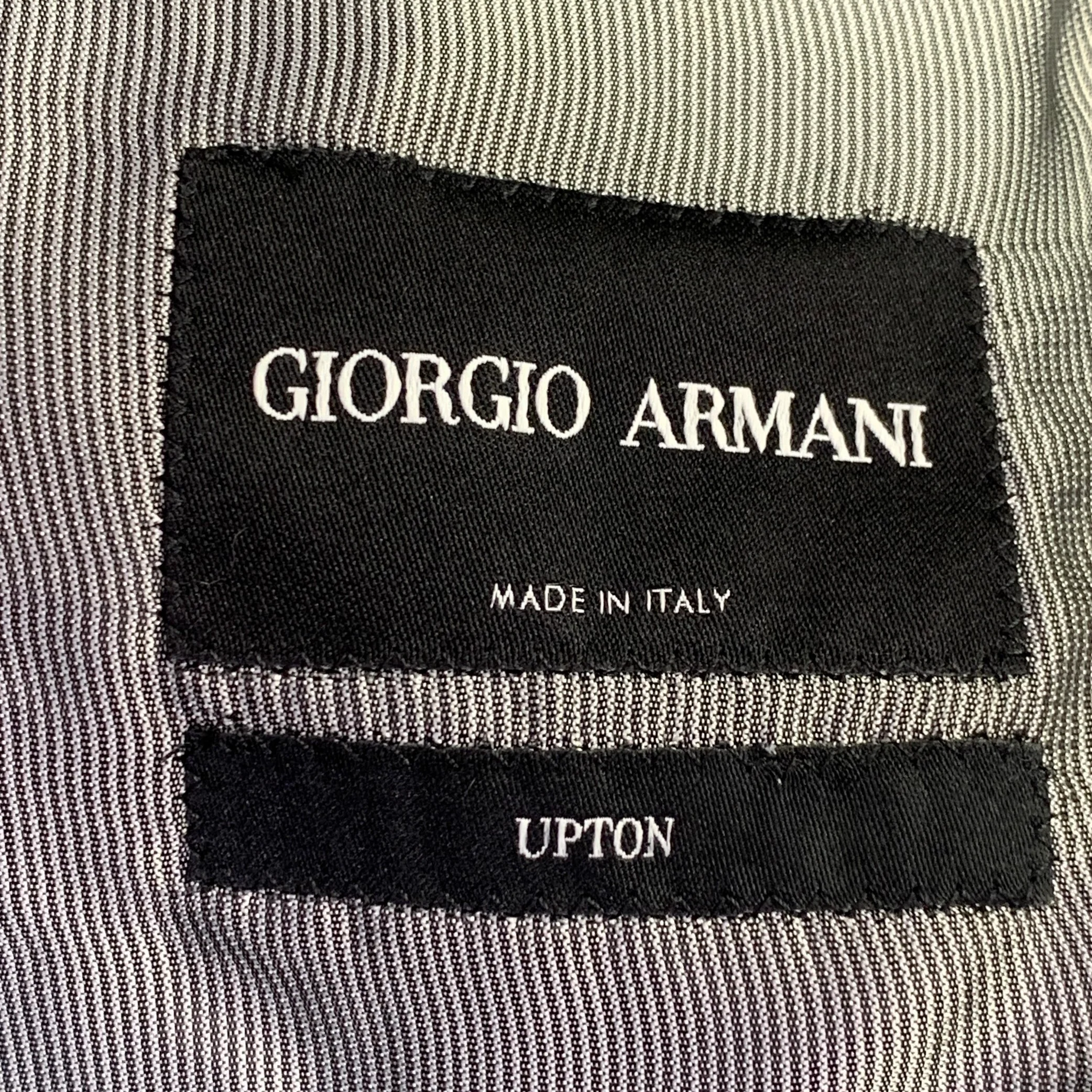 GIORGIO ARMANI Size 40 Grey Charcoal Tweed Cashmere Silk Jacket - Image 5
