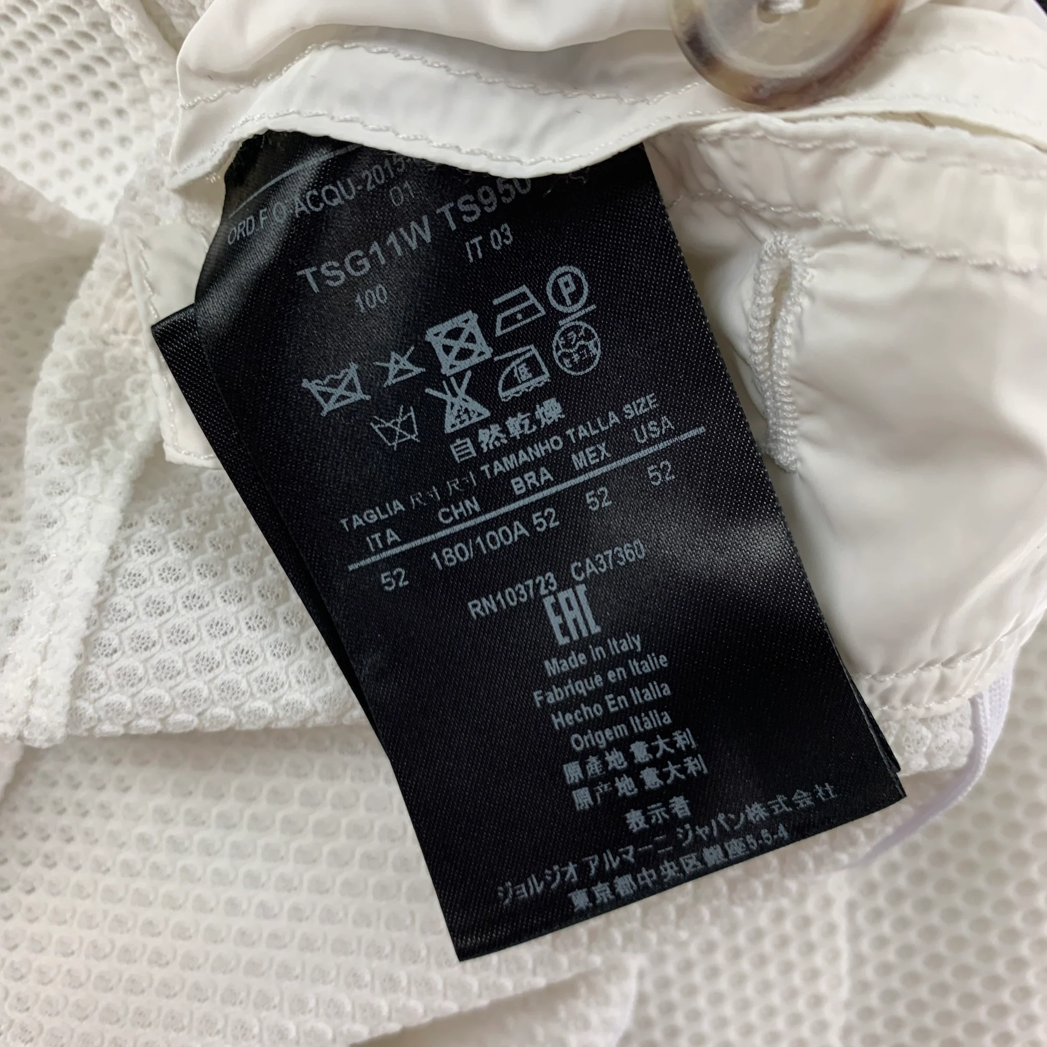 GIORGIO ARMANI Size 42 White Honeycomb Polyamide Sport Coat - Image 6