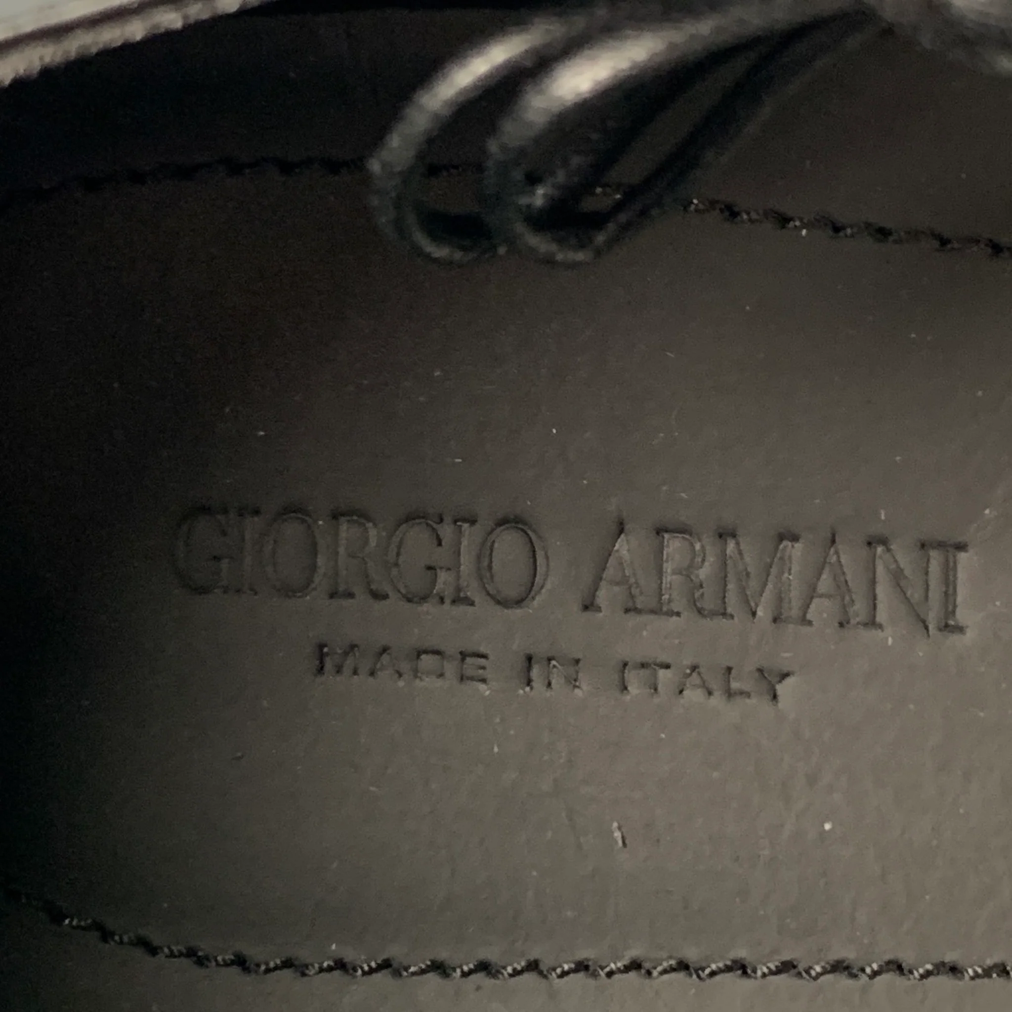 GIORGIO ARMANI Size 7 Black Leather Lace-Up Shoes - Image 7